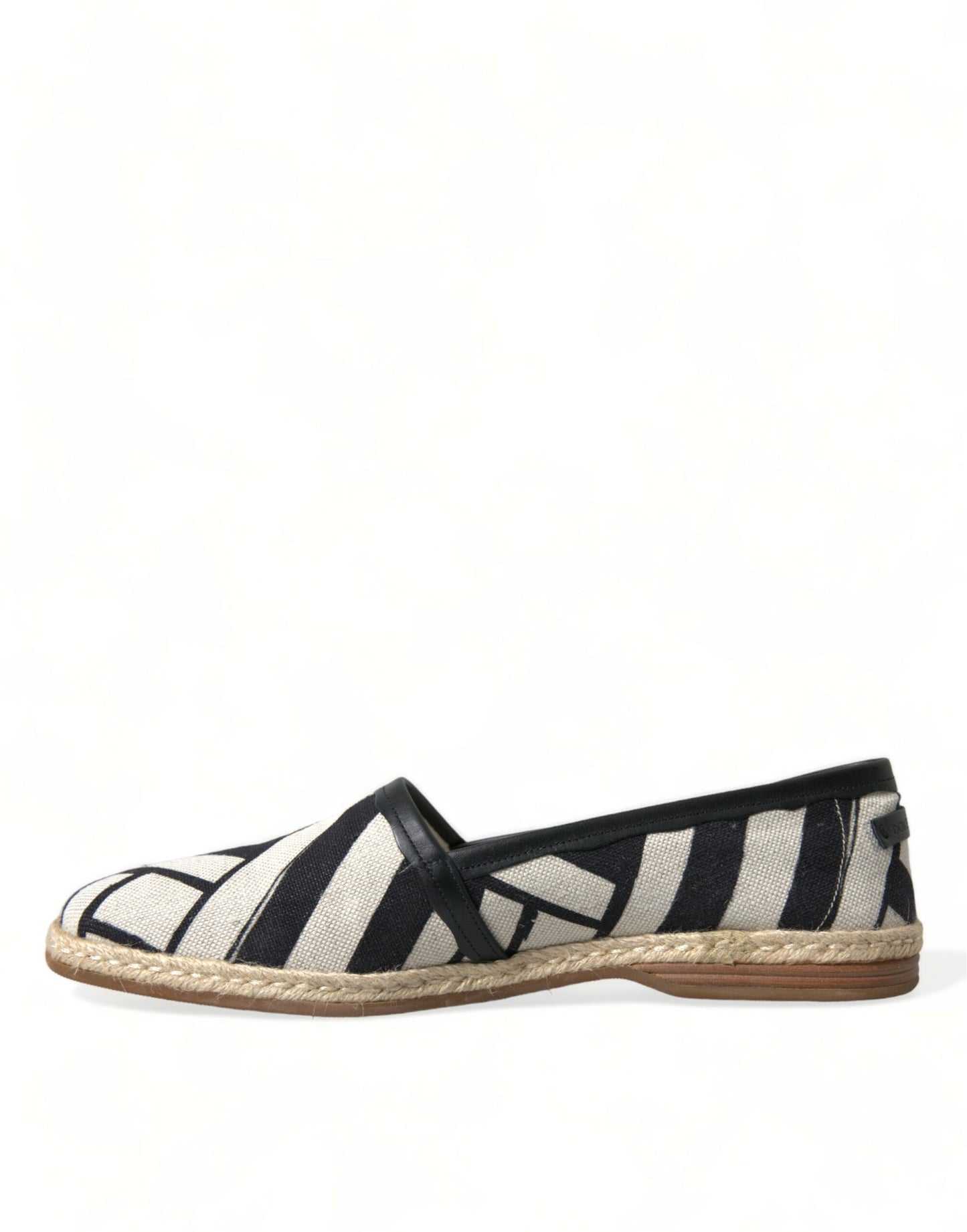 Dolce & Gabbana Beige Black Striped Canvas Espadrilles MONDELLO Shoes Dolce & Gabbana