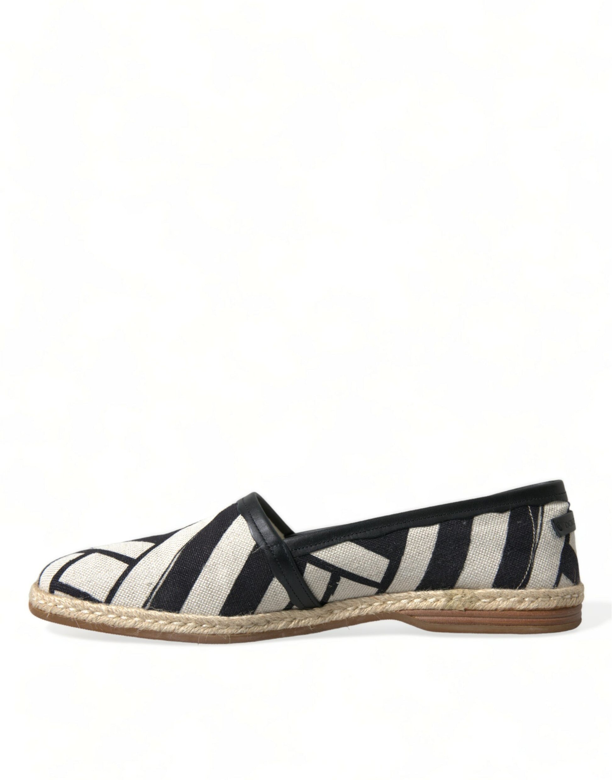 Dolce & Gabbana Beige Black Striped Canvas Espadrilles MONDELLO Shoes Dolce & Gabbana