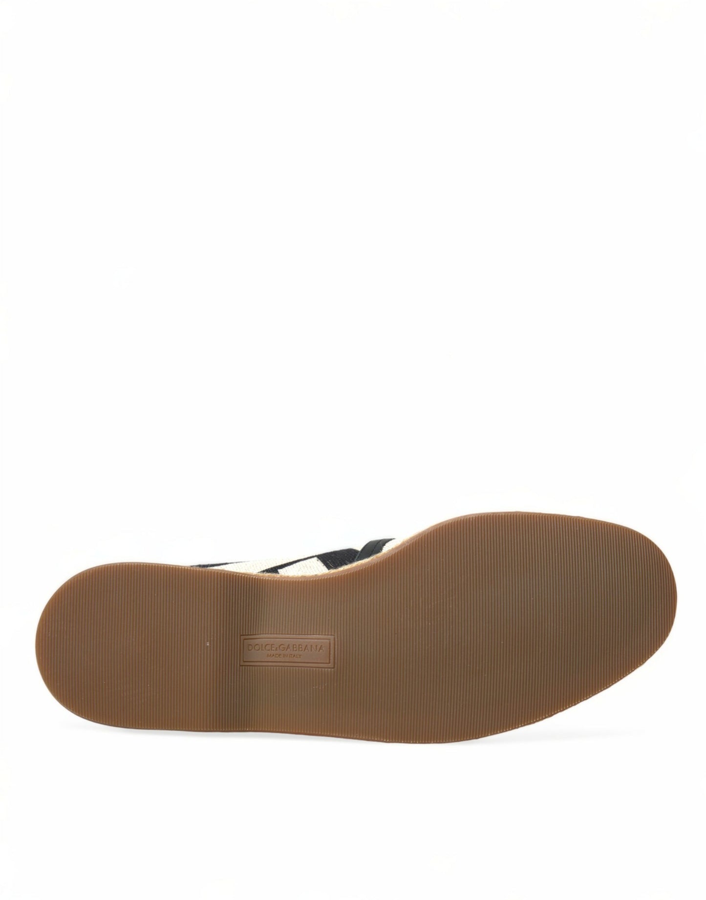 Dolce & Gabbana Beige Black Striped Canvas Espadrilles MONDELLO Shoes Dolce & Gabbana