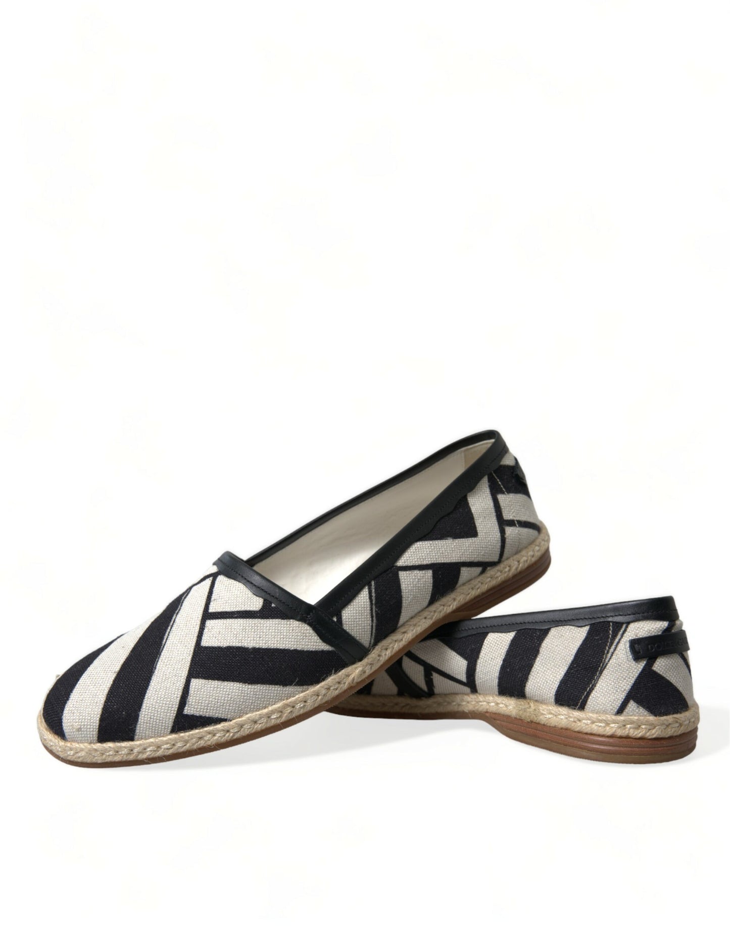 Dolce & Gabbana Beige Black Striped Canvas Espadrilles MONDELLO Shoes Dolce & Gabbana
