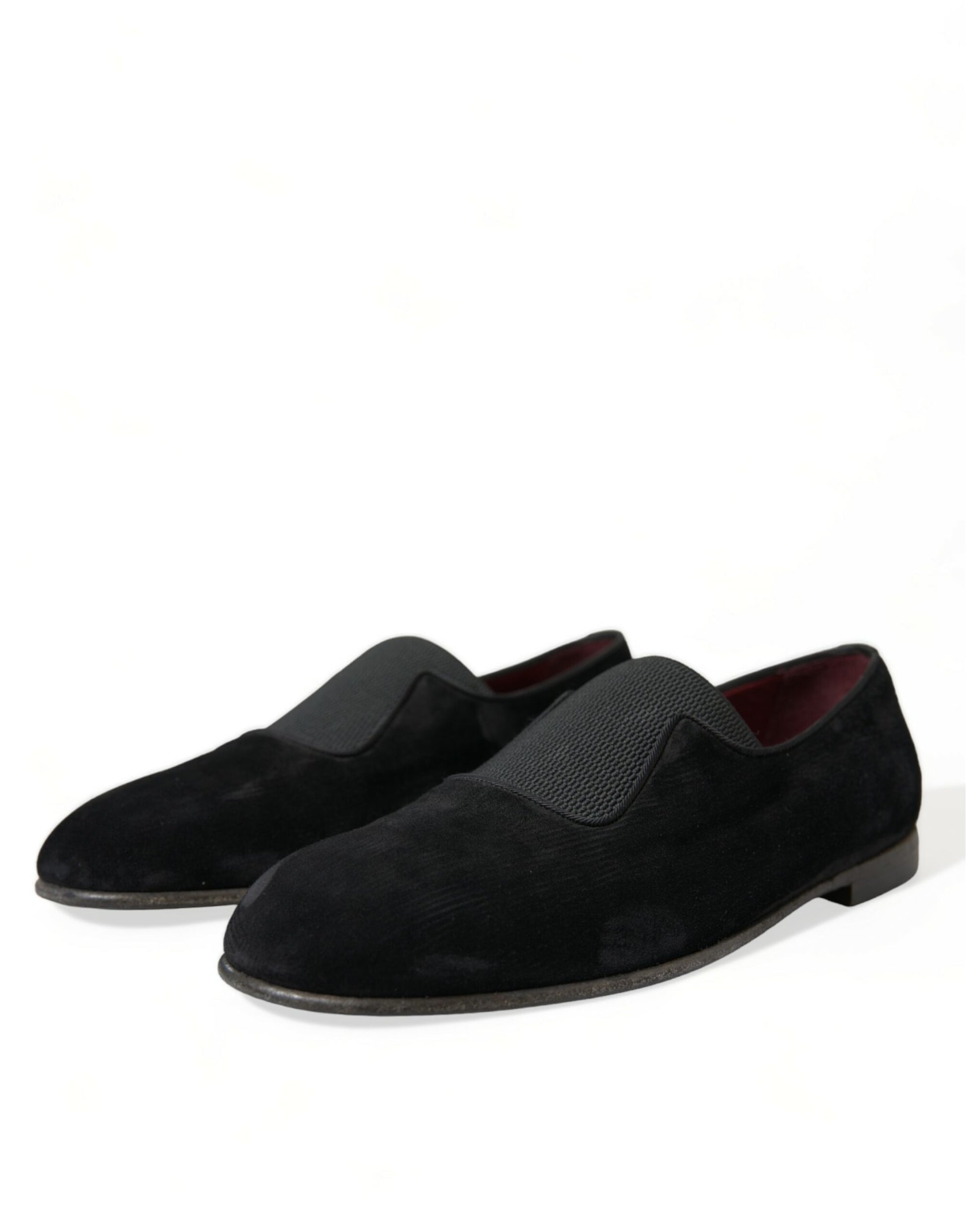 Dolce & Gabbana Black RUNWAY Velour AMALFI Loafers Shoes Dolce & Gabbana