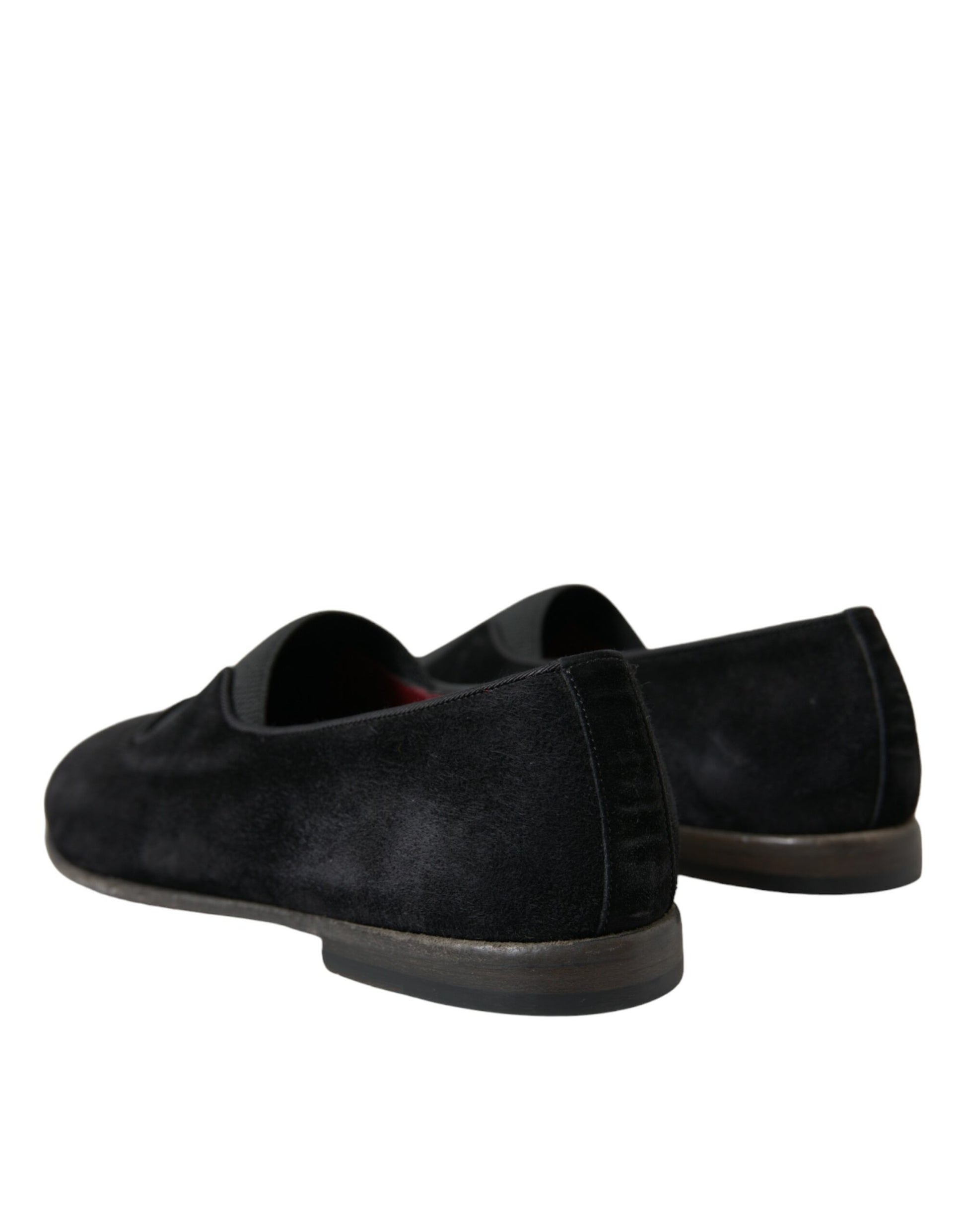 Dolce & Gabbana Black RUNWAY Velour AMALFI Loafers Shoes Dolce & Gabbana