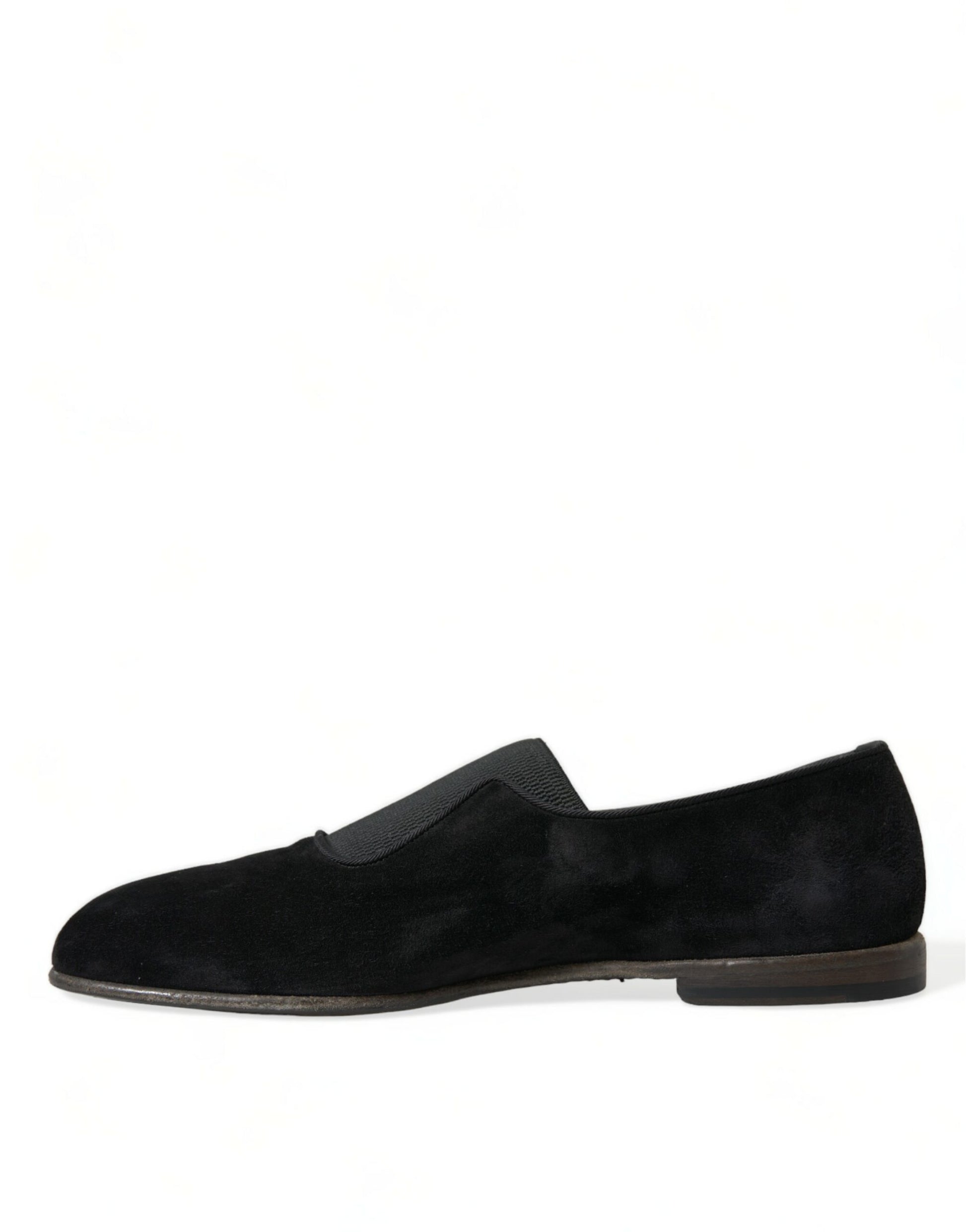 Dolce & Gabbana Black RUNWAY Velour AMALFI Loafers Shoes Dolce & Gabbana