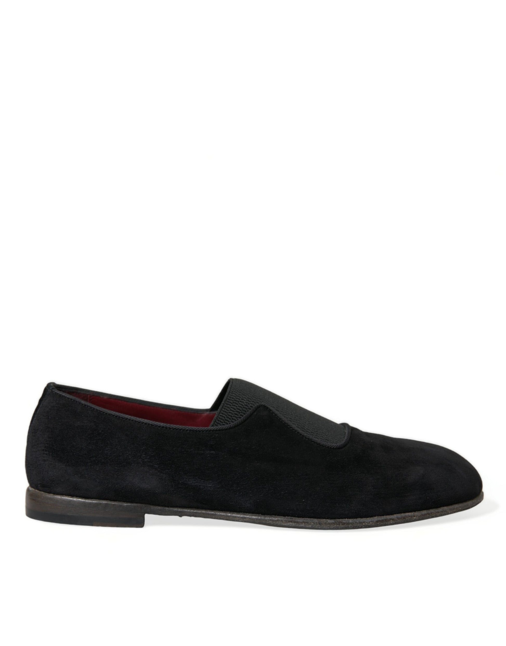 Dolce & Gabbana Black RUNWAY Velour AMALFI Loafers Shoes Dolce & Gabbana