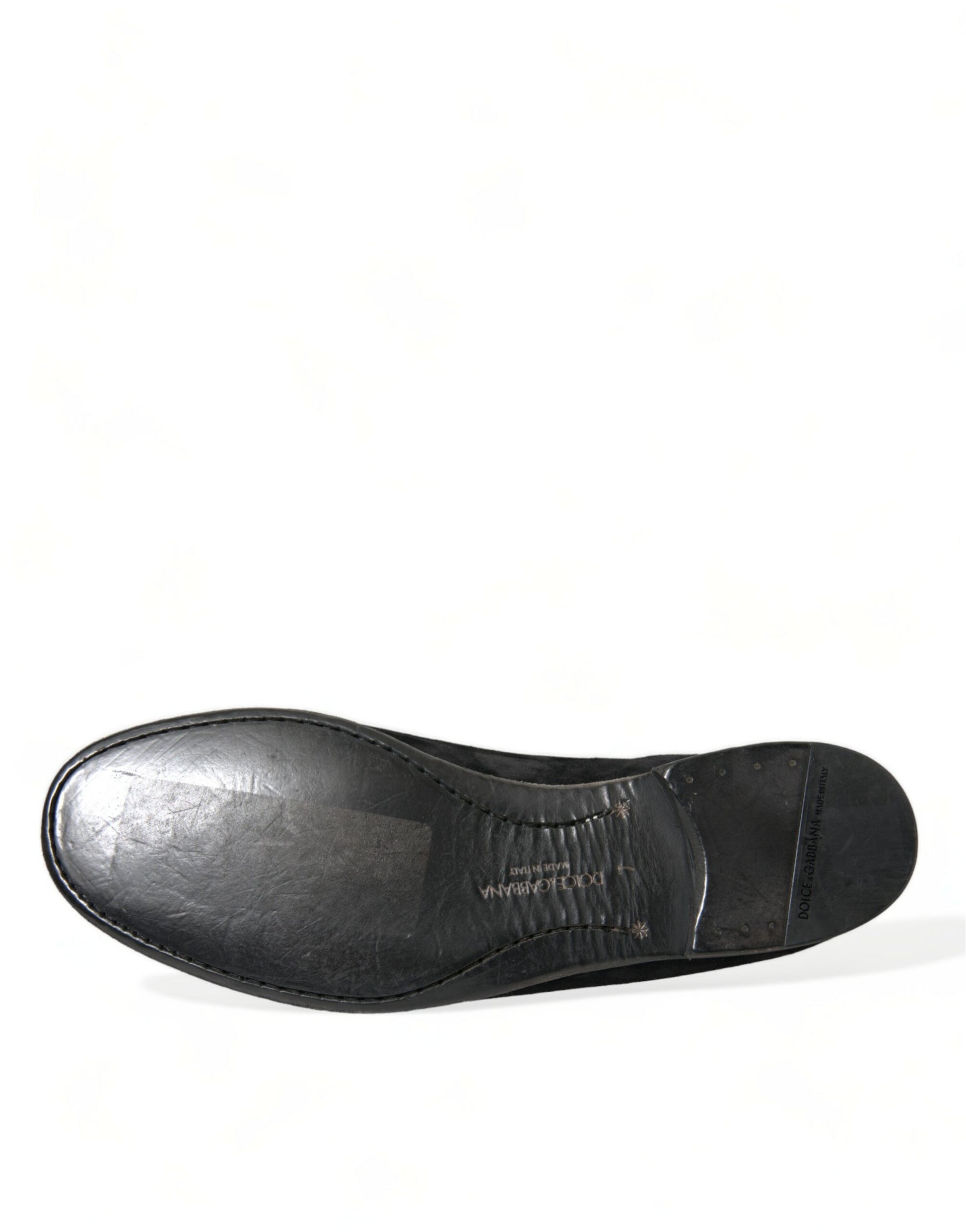 Dolce & Gabbana Black RUNWAY Velour AMALFI Loafers Shoes Dolce & Gabbana