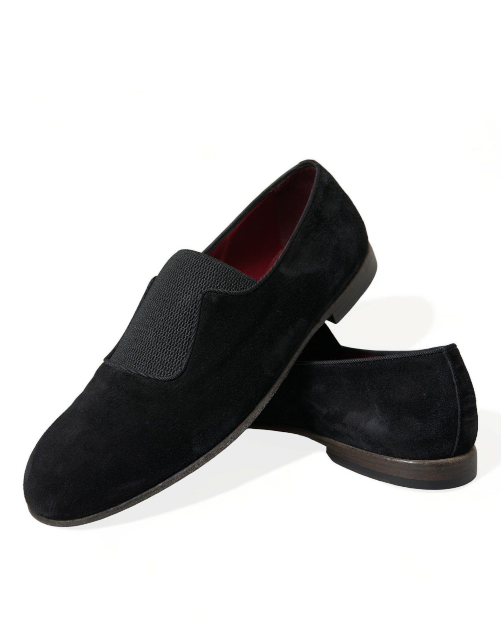 Dolce & Gabbana Black RUNWAY Velour AMALFI Loafers Shoes Dolce & Gabbana