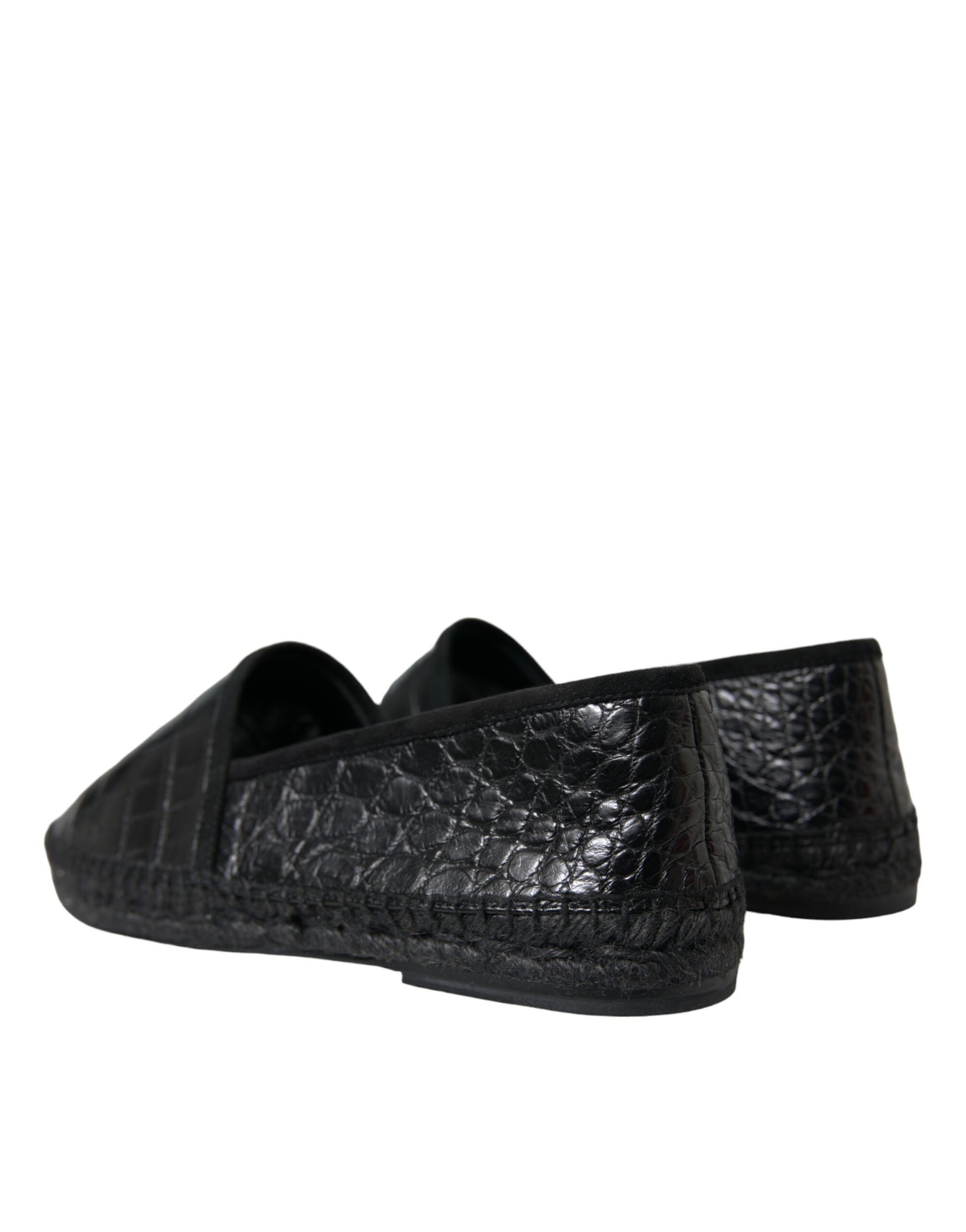 Dolce & Gabbana Black Exotic Leather Espadrilles Slip On Shoes Dolce & Gabbana