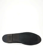 Dolce & Gabbana black exotic leather espadrille slip-on shoes with natural jute sole and stylish design.