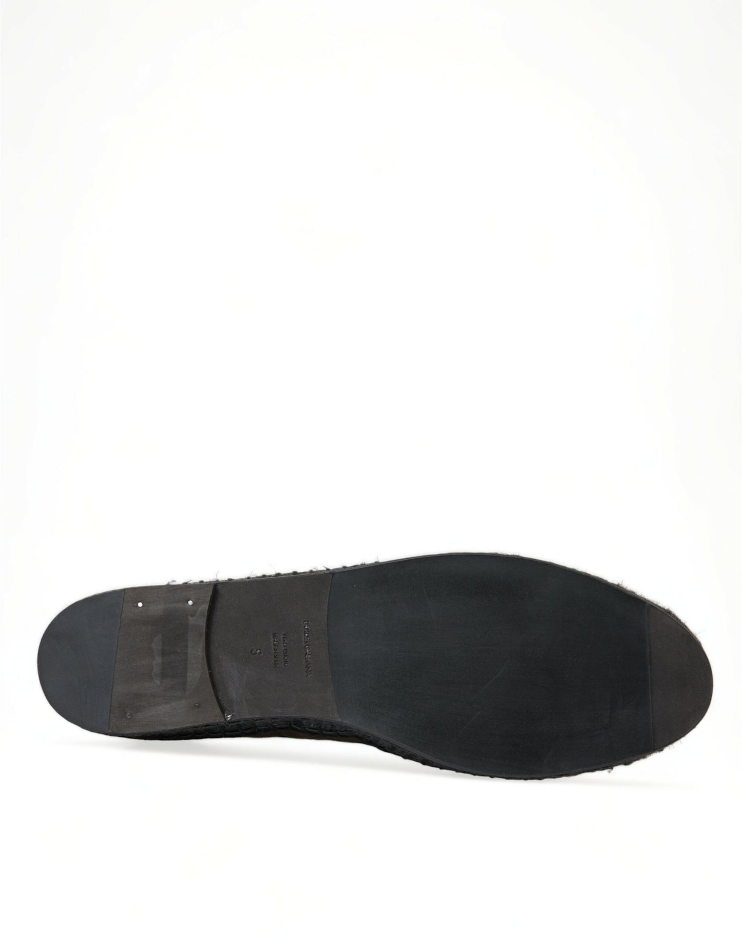 Dolce & Gabbana Black Exotic Leather Espadrilles Slip On Shoes Dolce & Gabbana