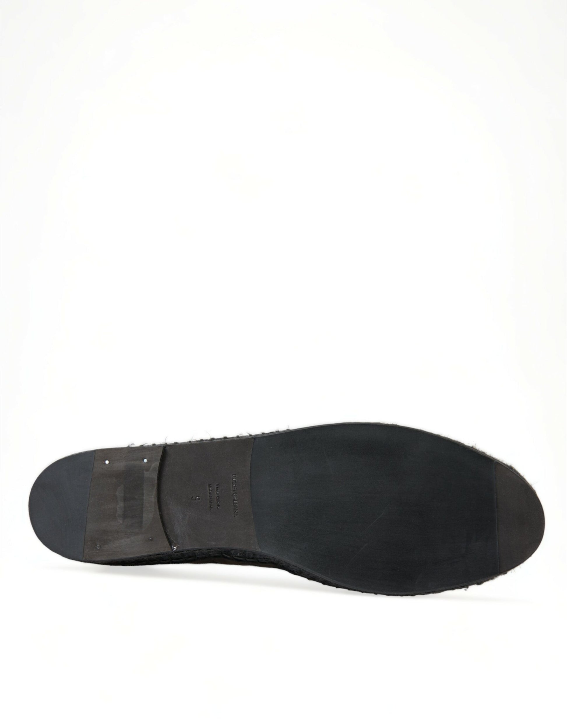 Dolce & Gabbana Black Exotic Leather Espadrilles Slip On Shoes Dolce & Gabbana