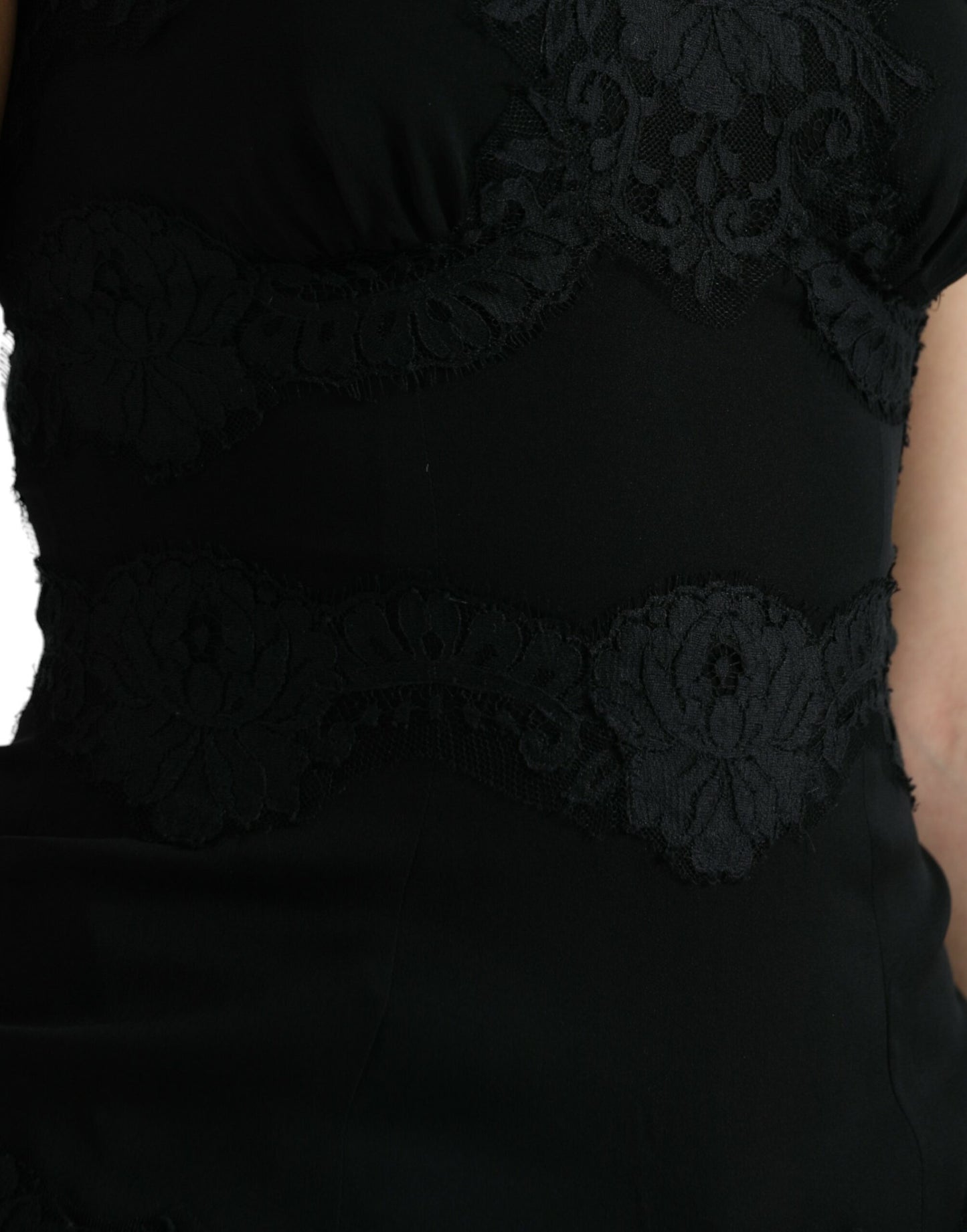 Dolce & Gabbana Black Silk Stretch Lace Sleeveless Tank Top Dolce & Gabbana