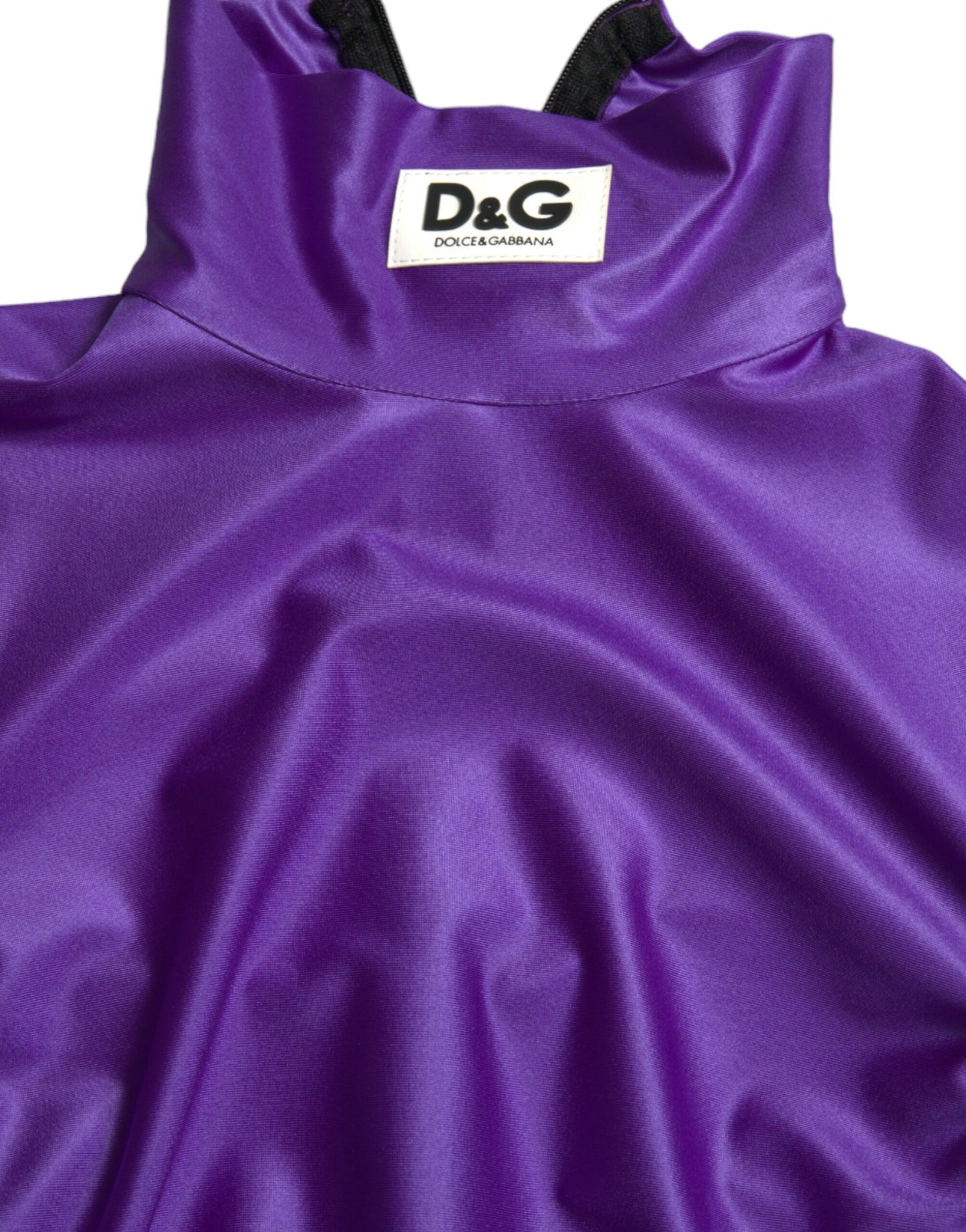 Dolce & Gabbana Purple Nylon Stretch Slim Long Sleeves Top Dolce & Gabbana