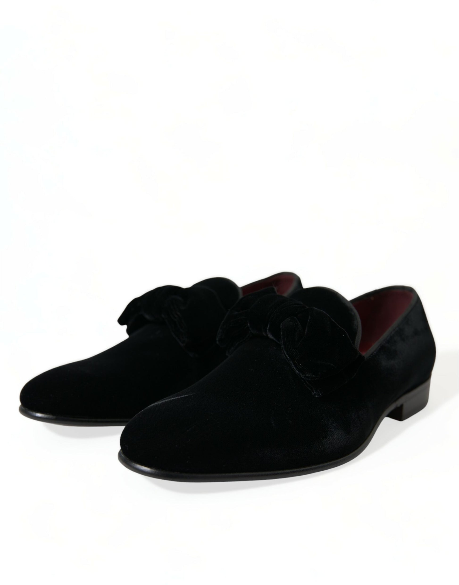 Dolce & Gabbana Black Velvet Loafers Formal Dress Shoes Dolce & Gabbana