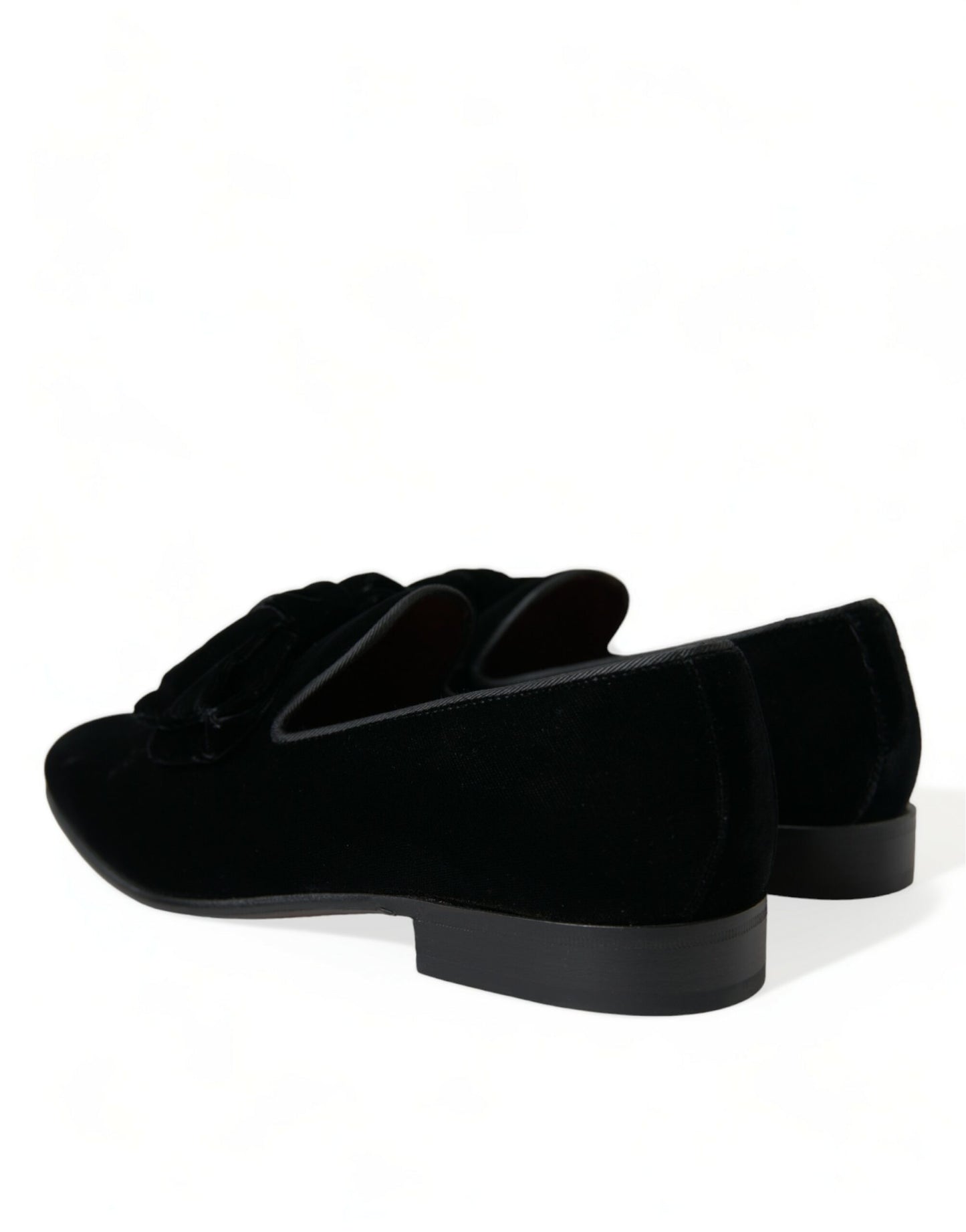 Dolce & Gabbana Black Velvet Loafers Formal Dress Shoes Dolce & Gabbana