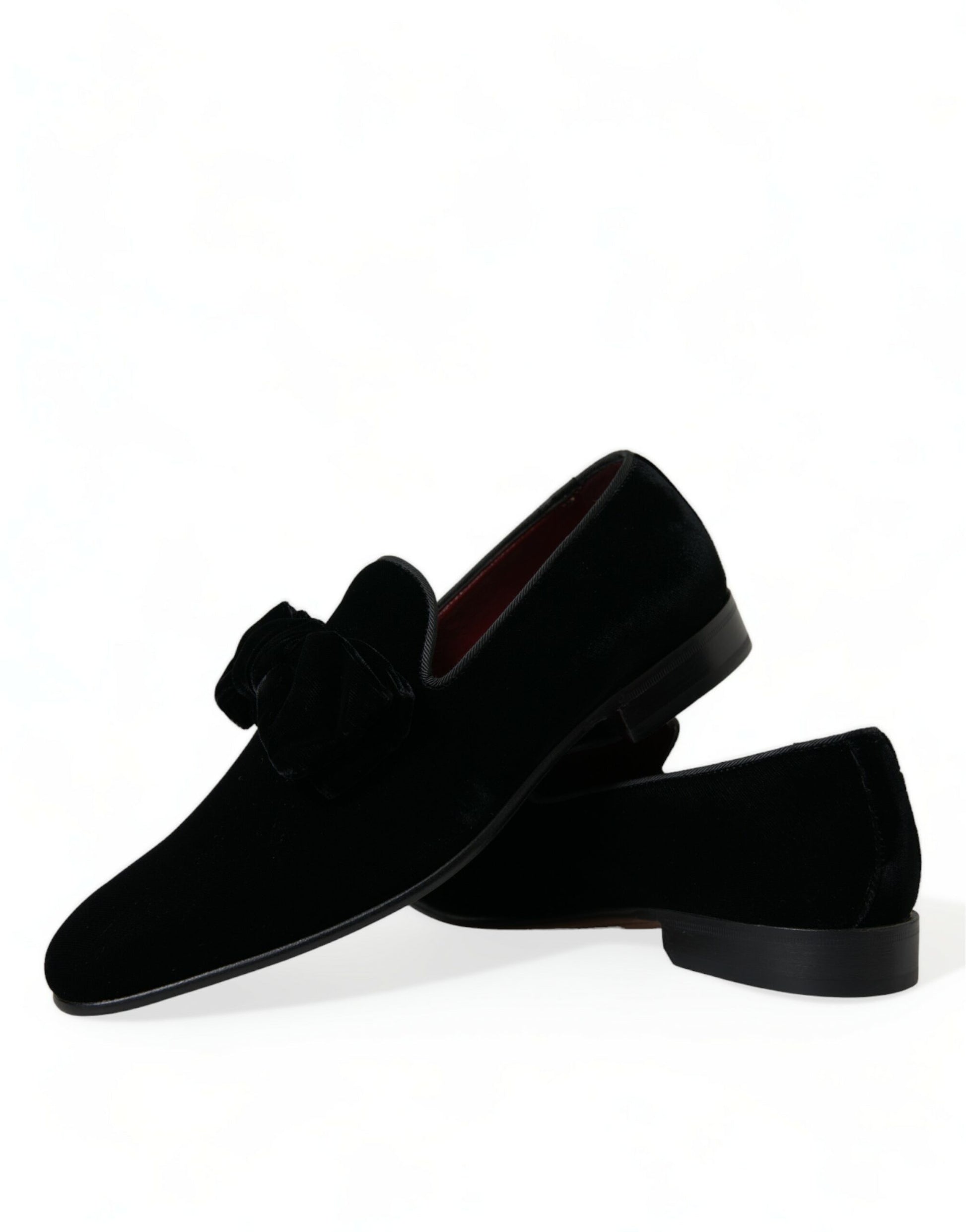 Dolce & Gabbana Black Velvet Loafers Formal Dress Shoes Dolce & Gabbana