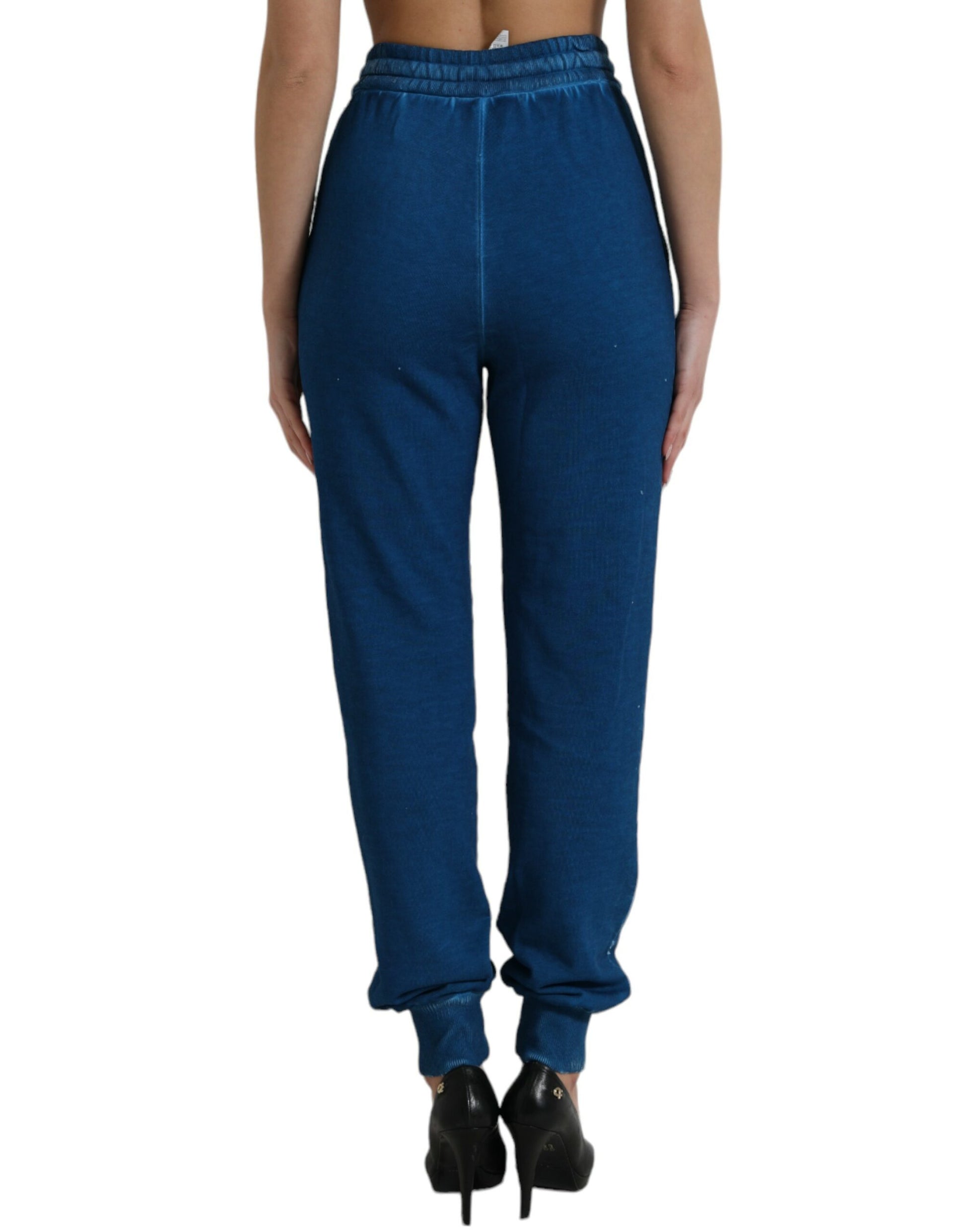 Dolce & Gabbana Blue Logo Cotton Jogger Sweatpants Pants Dolce & Gabbana