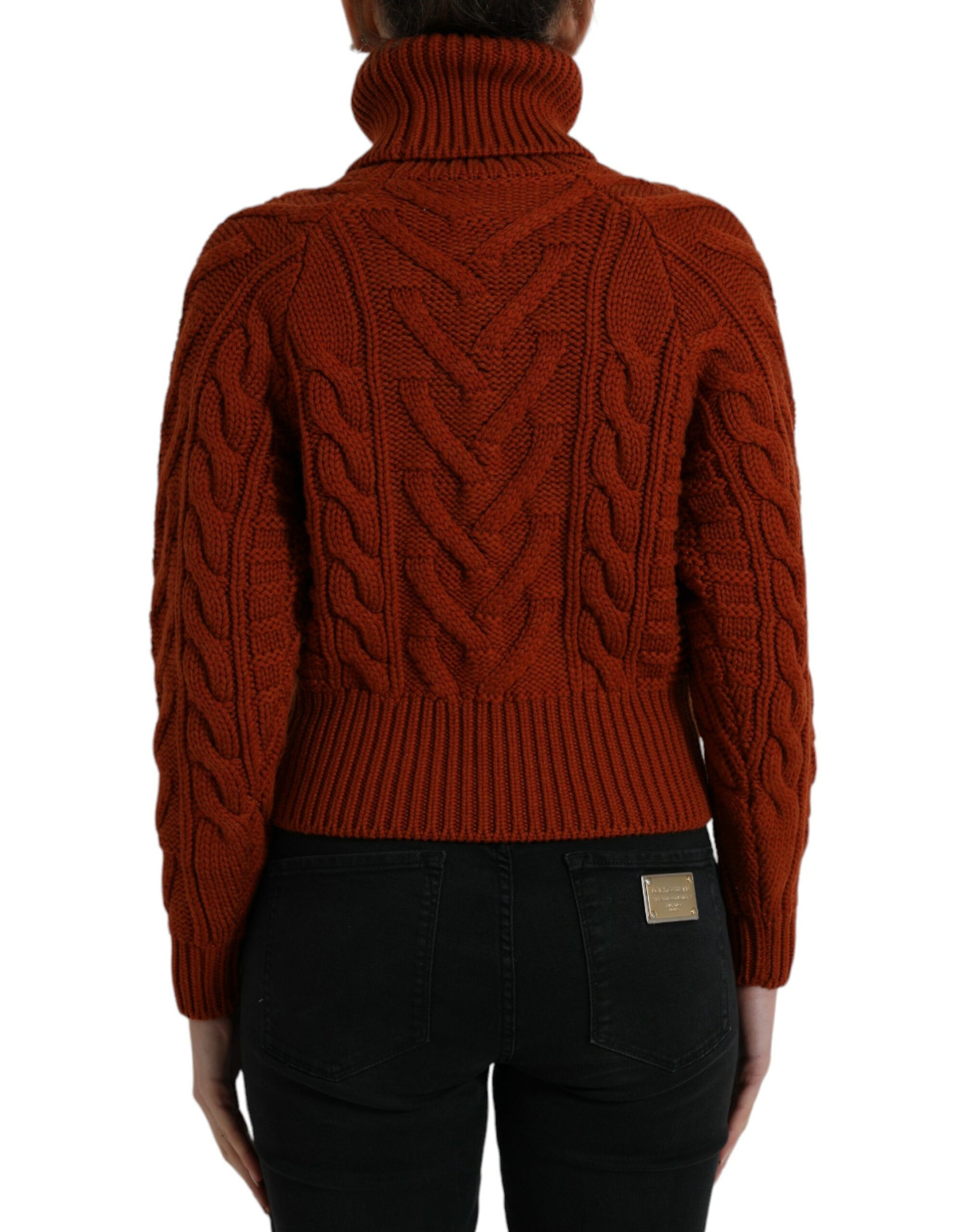 Dolce & Gabbana Brown Wool Knit Turtleneck Pullover Sweater Dolce & Gabbana