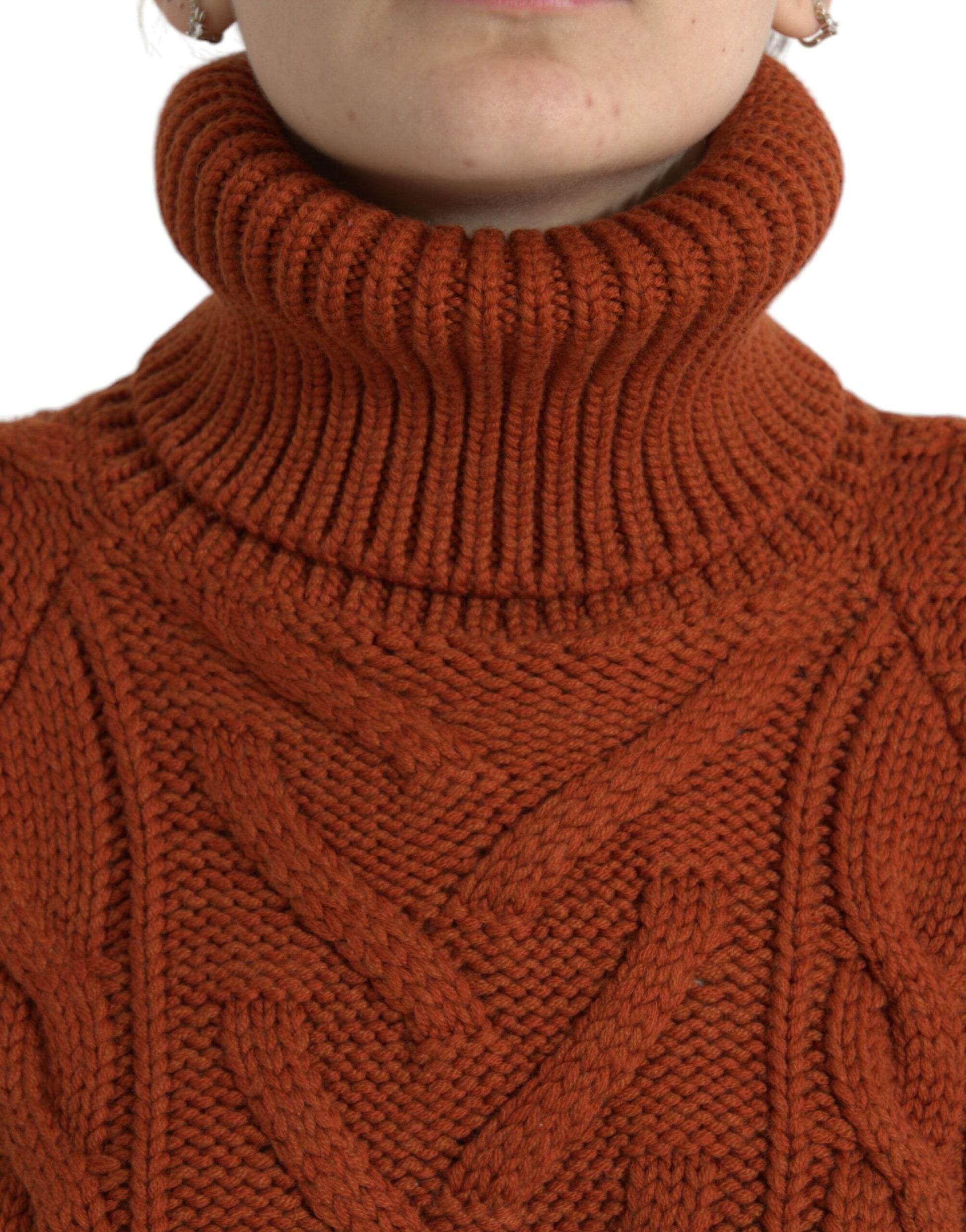 Dolce & Gabbana Brown Wool Knit Turtleneck Pullover Sweater Dolce & Gabbana