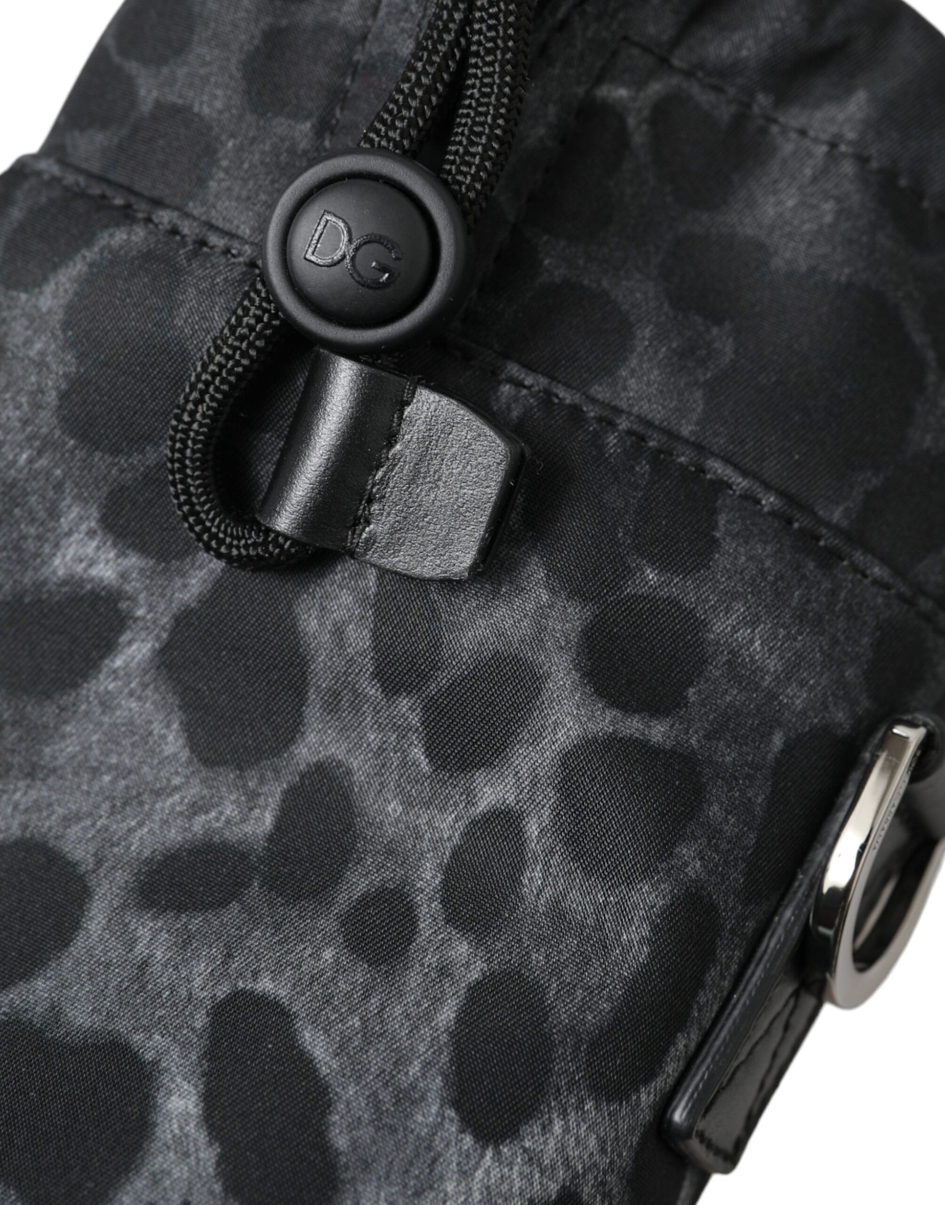 Dolce & Gabbana Black Leopard Round Slim Tote Bottle Cage Bag Dolce & Gabbana