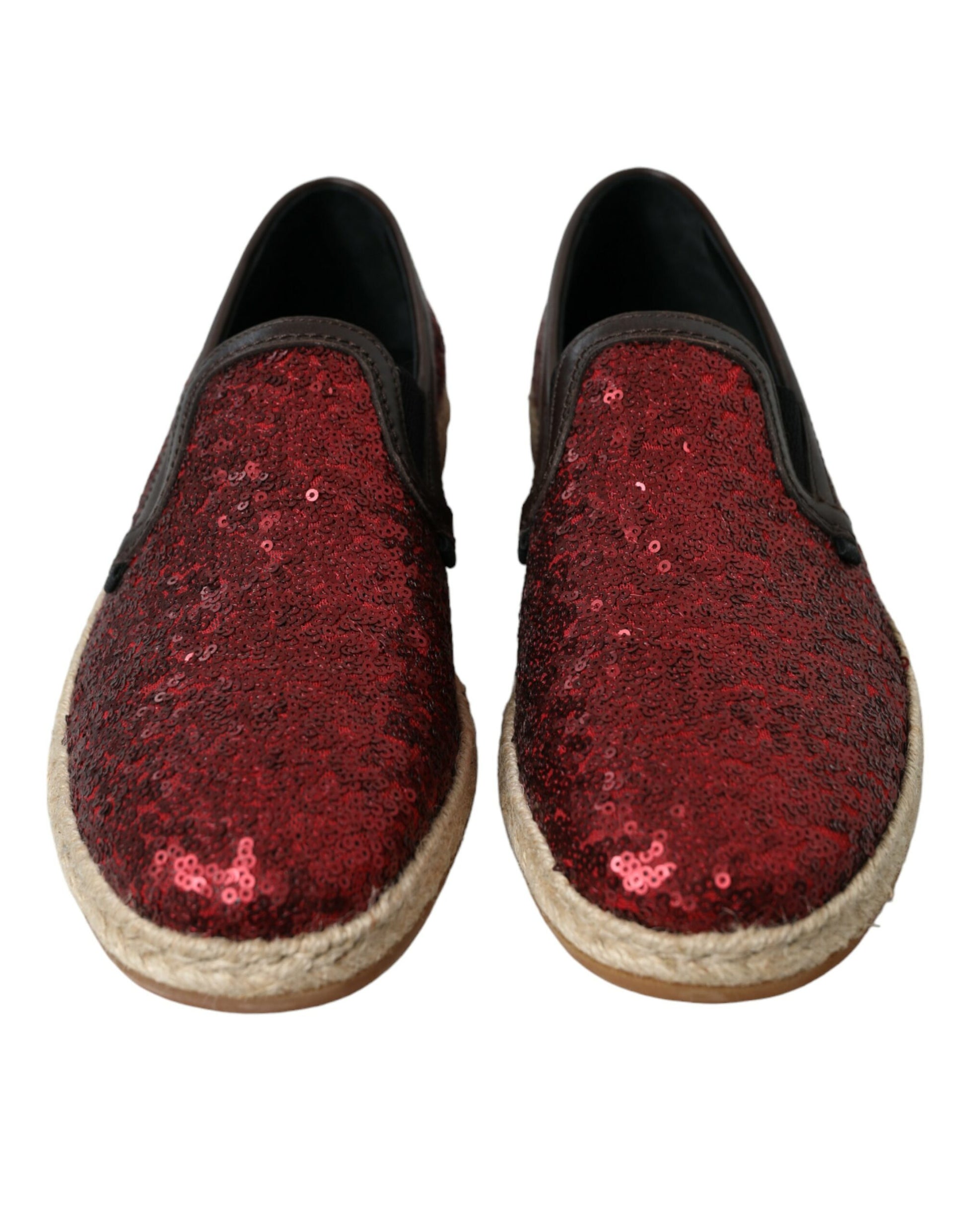 Dolce & Gabbana Red Sequined Loafers Slippers Men Shoes Dolce & Gabbana