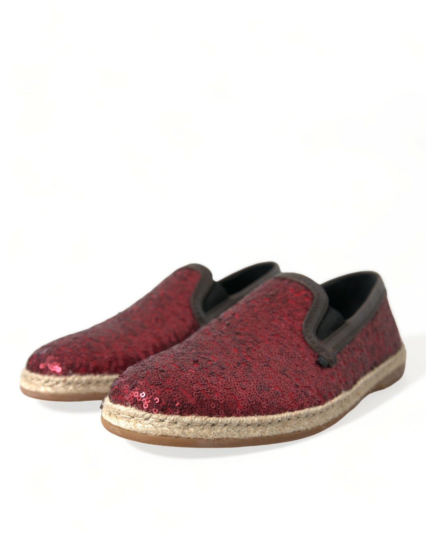 Dolce & Gabbana Red Sequined Loafers Slippers Men Shoes Dolce & Gabbana