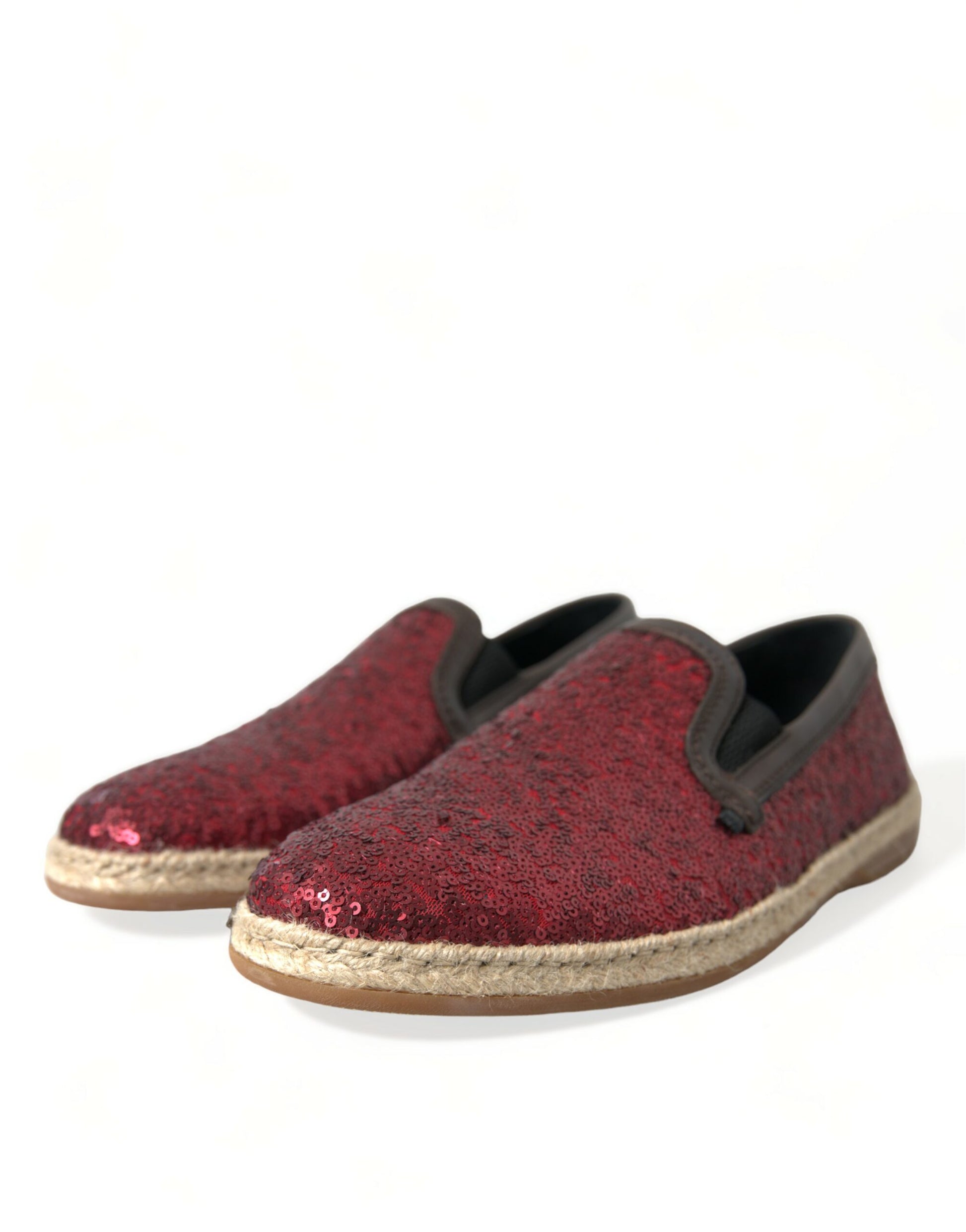Dolce & Gabbana Red Sequined Loafers Slippers Men Shoes Dolce & Gabbana