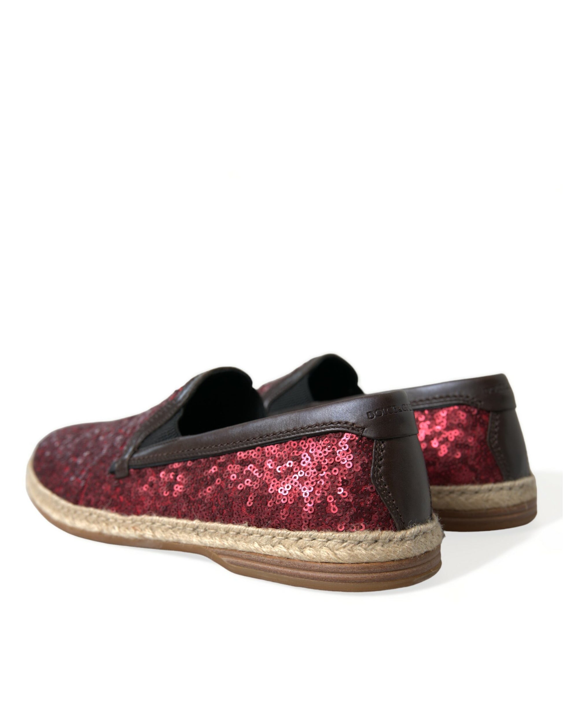Dolce & Gabbana Red Sequined Loafers Slippers Men Shoes Dolce & Gabbana