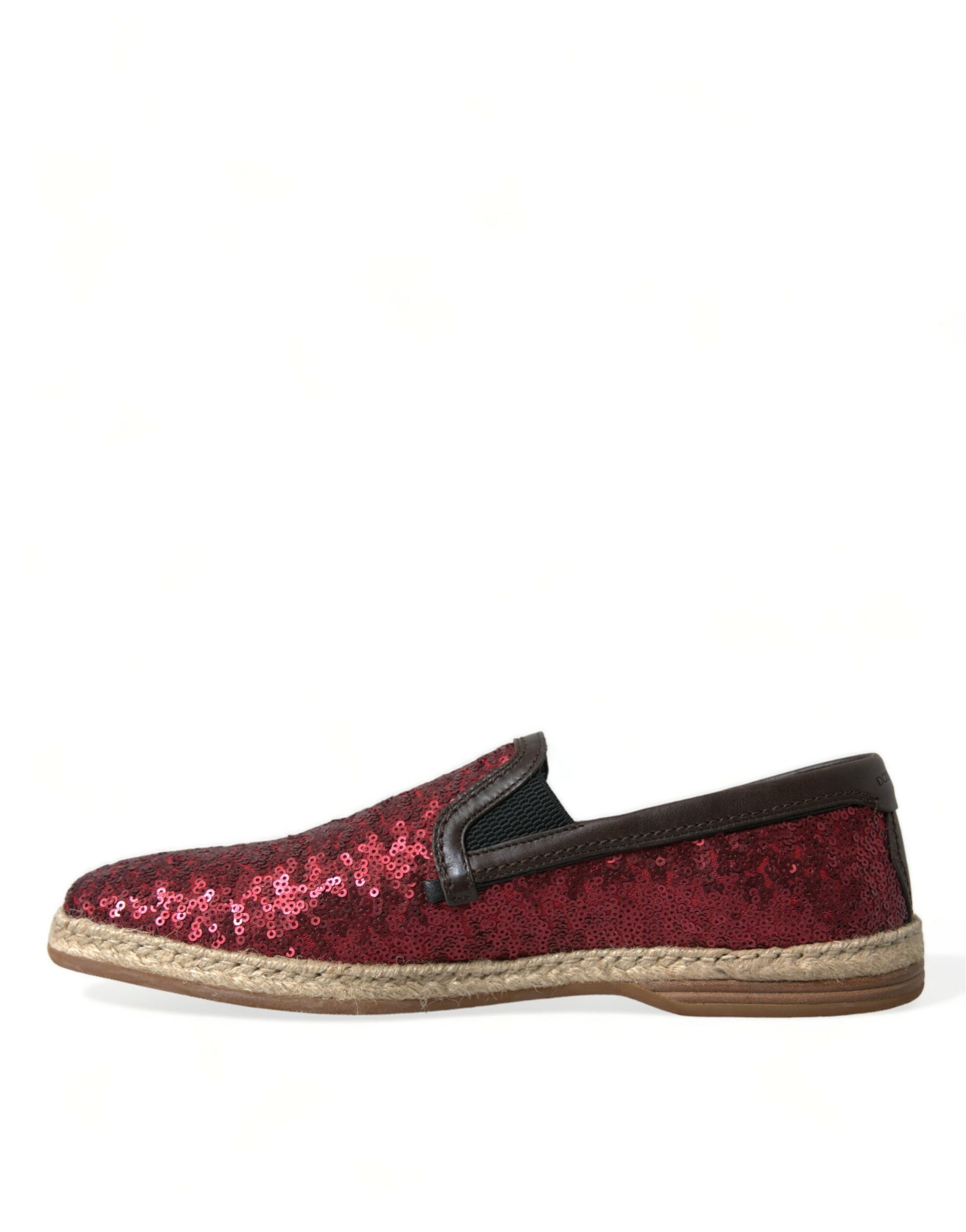 Dolce & Gabbana Red Sequined Loafers Slippers Men Shoes Dolce & Gabbana