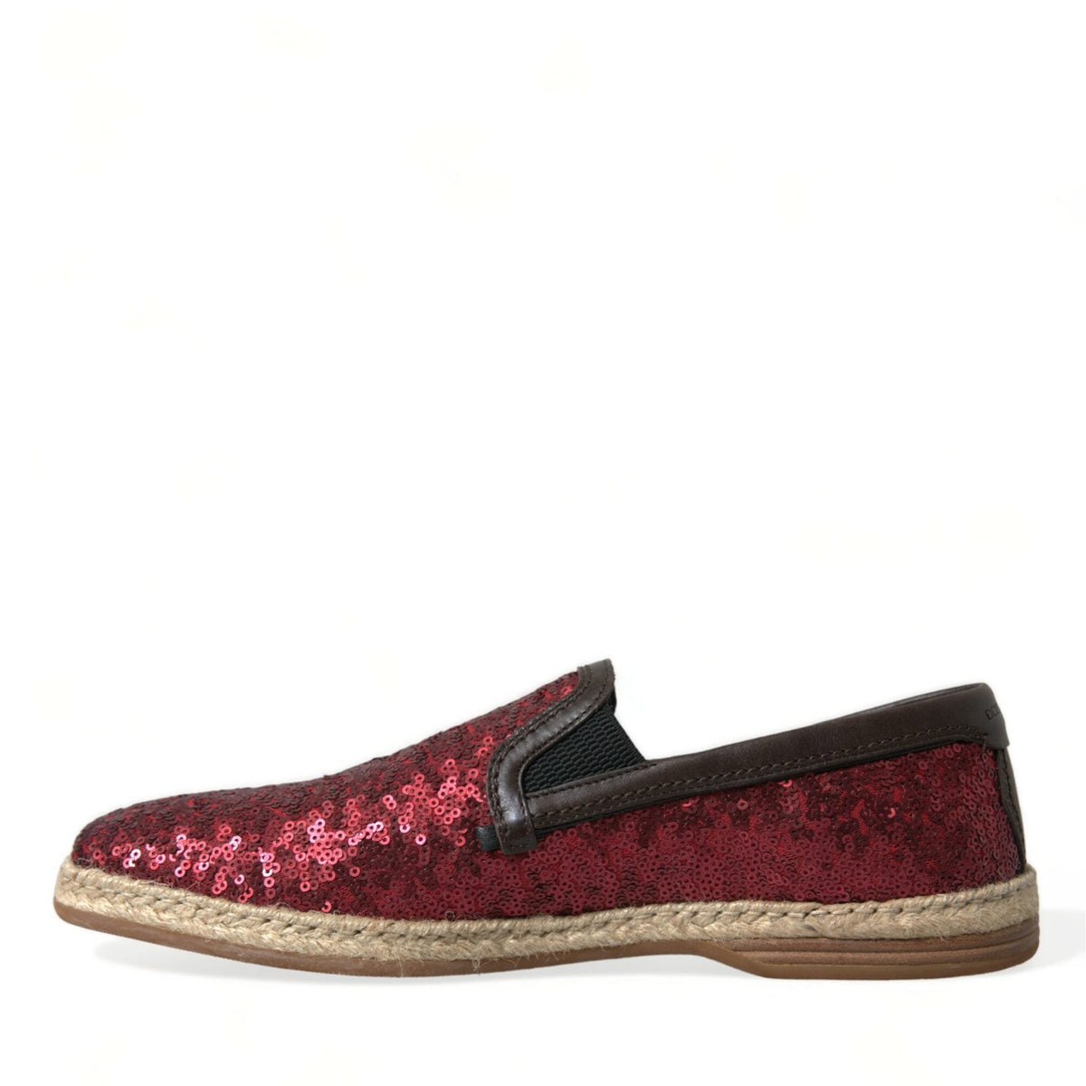 Dolce & Gabbana Red Sequined Loafers Slippers Men Shoes