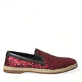 Dolce & Gabbana Red Sequined Loafers Slippers Men Shoes