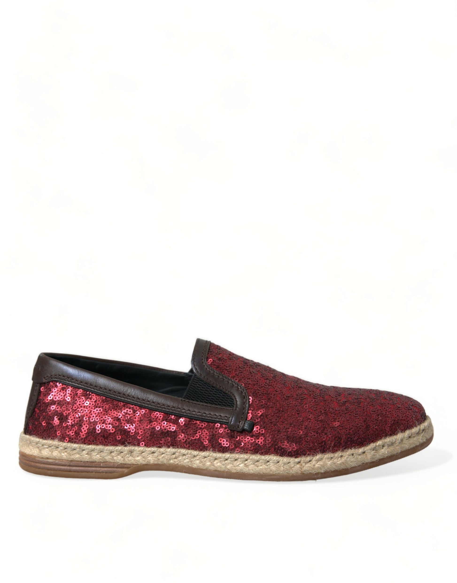 Dolce & Gabbana Red Sequined Loafers Slippers Men Shoes Dolce & Gabbana