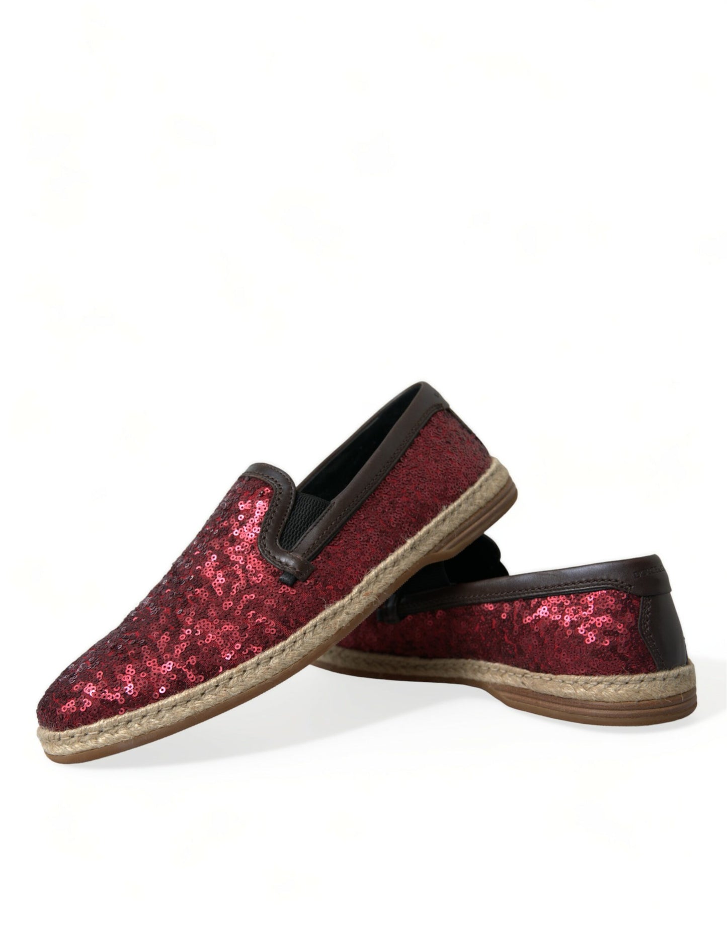 Dolce & Gabbana Red Sequined Loafers Slippers Men Shoes Dolce & Gabbana