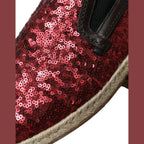Dolce & Gabbana Red Sequined Loafers Slippers Men Shoes