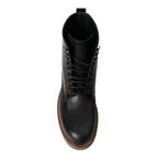 Dolce & Gabbana Black Leather Military Combat Boots Shoes