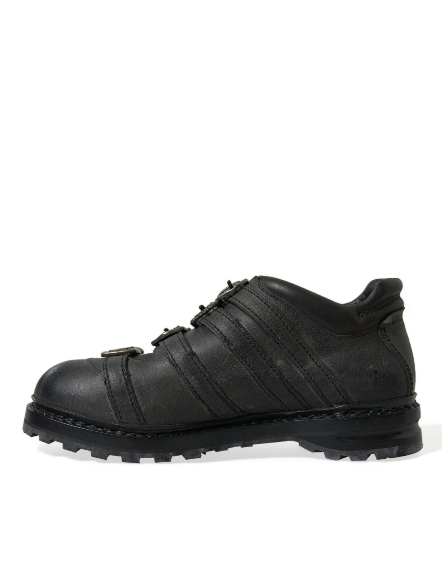 Dolce & Gabbana Black Leather Strap Men Ankle Boots Shoes Dolce & Gabbana