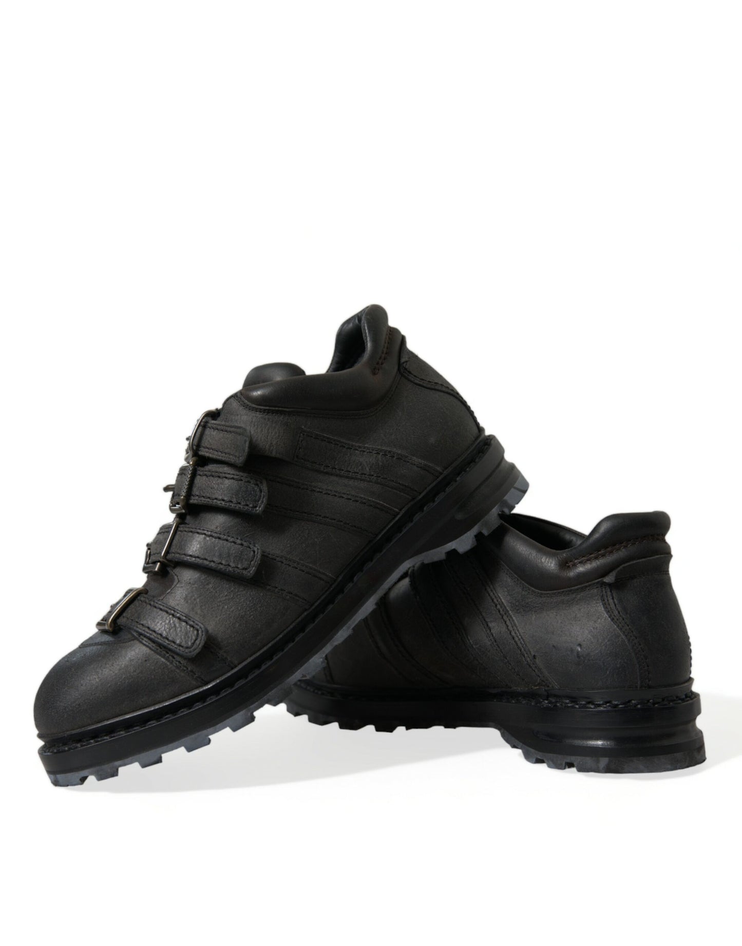 Dolce & Gabbana Black Leather Strap Men Ankle Boots Shoes Dolce & Gabbana