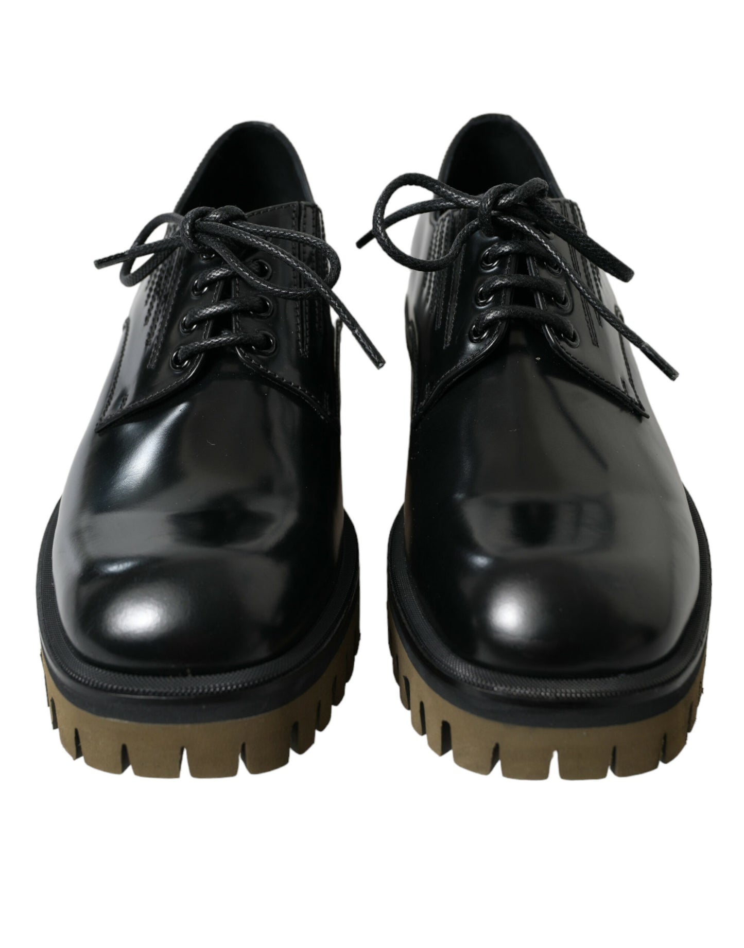 Dolce & Gabbana Black Leather Lace Up Derby Men Dress Shoes Dolce & Gabbana