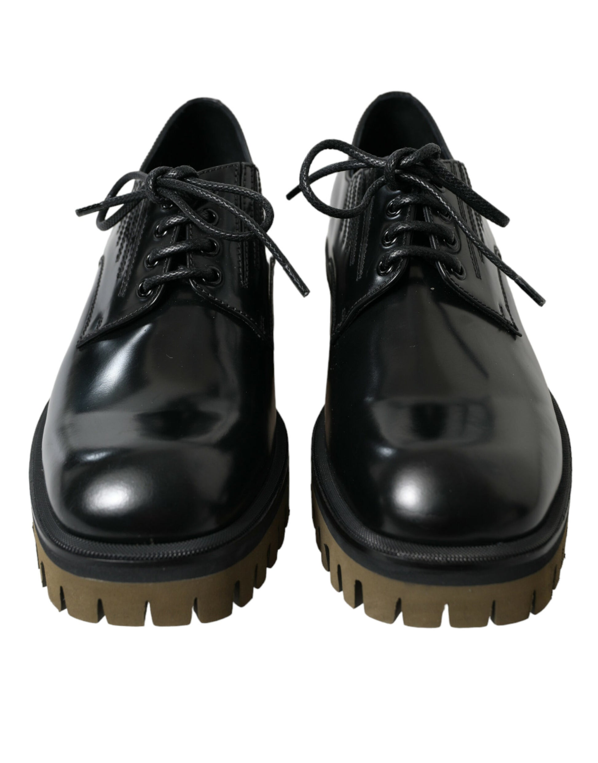 Dolce & Gabbana Black Leather Lace Up Derby Men Dress Shoes Dolce & Gabbana