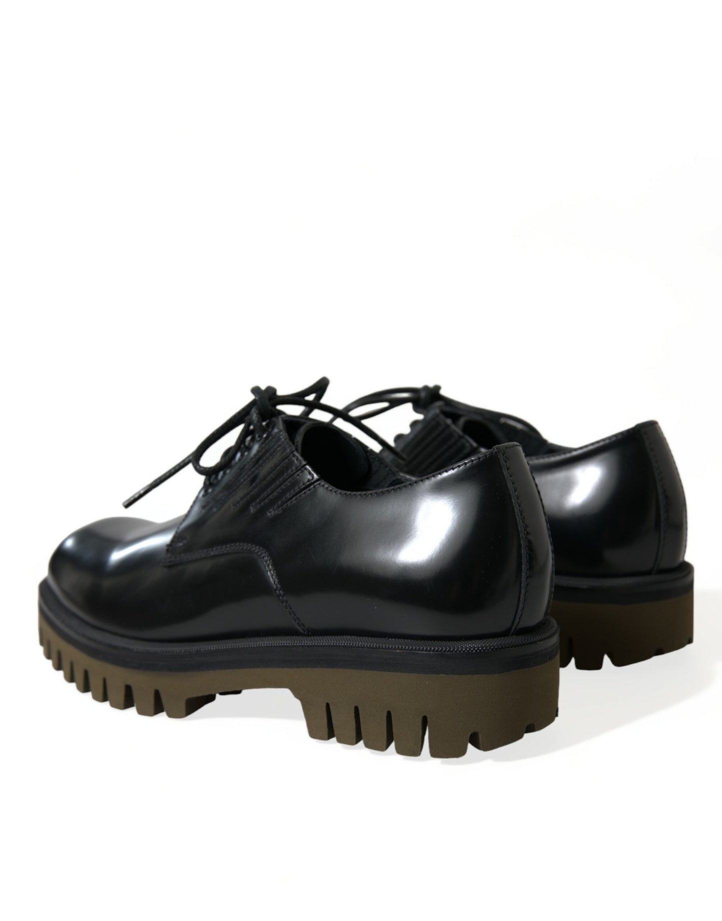 Dolce & Gabbana Black Leather Lace Up Derby Men Dress Shoes Dolce & Gabbana
