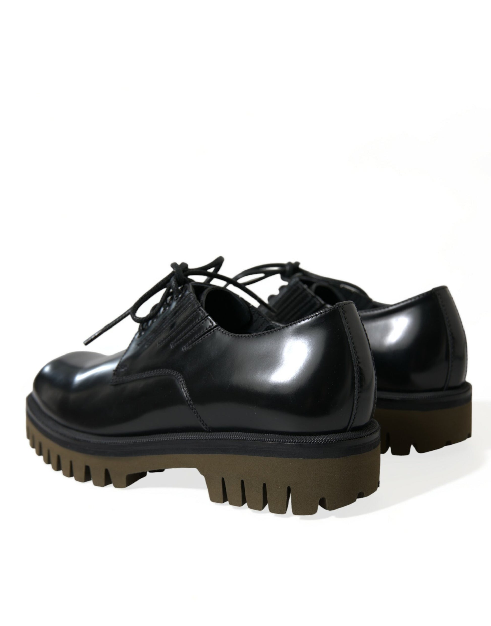 Dolce & Gabbana Black Leather Lace Up Derby Men Dress Shoes Dolce & Gabbana