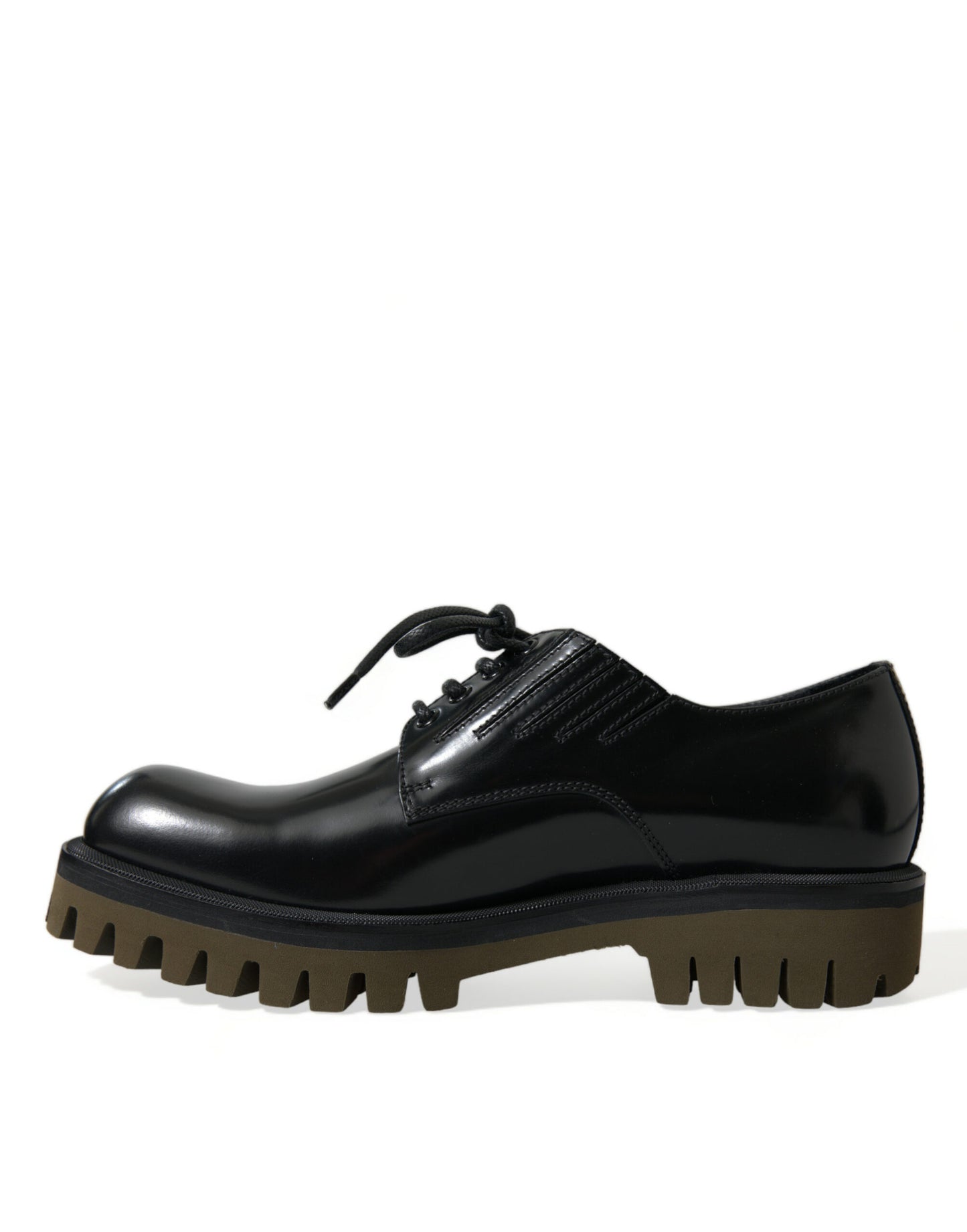 Dolce & Gabbana Black Leather Lace Up Derby Men Dress Shoes Dolce & Gabbana