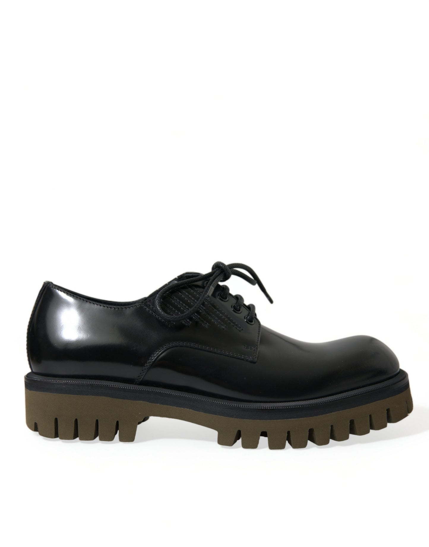 Dolce & Gabbana Black Leather Lace Up Derby Men Dress Shoes Dolce & Gabbana