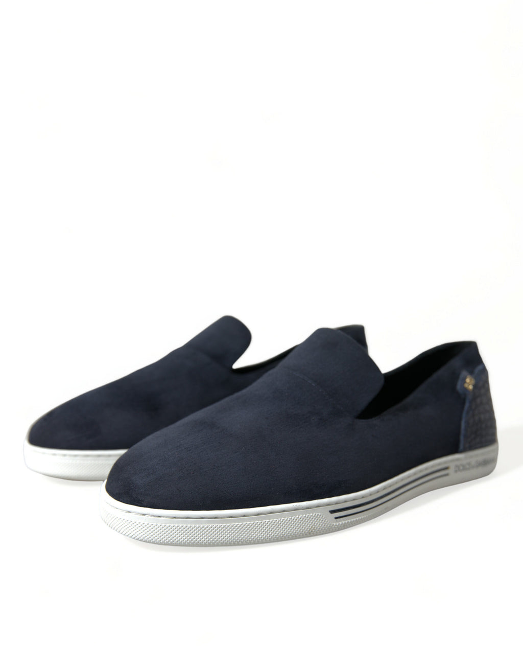 Dolce & Gabbana blue suede caiman loafers, Saint Tropez shoes, with sleek design and luxurious texture, perfect for stylish footwear.