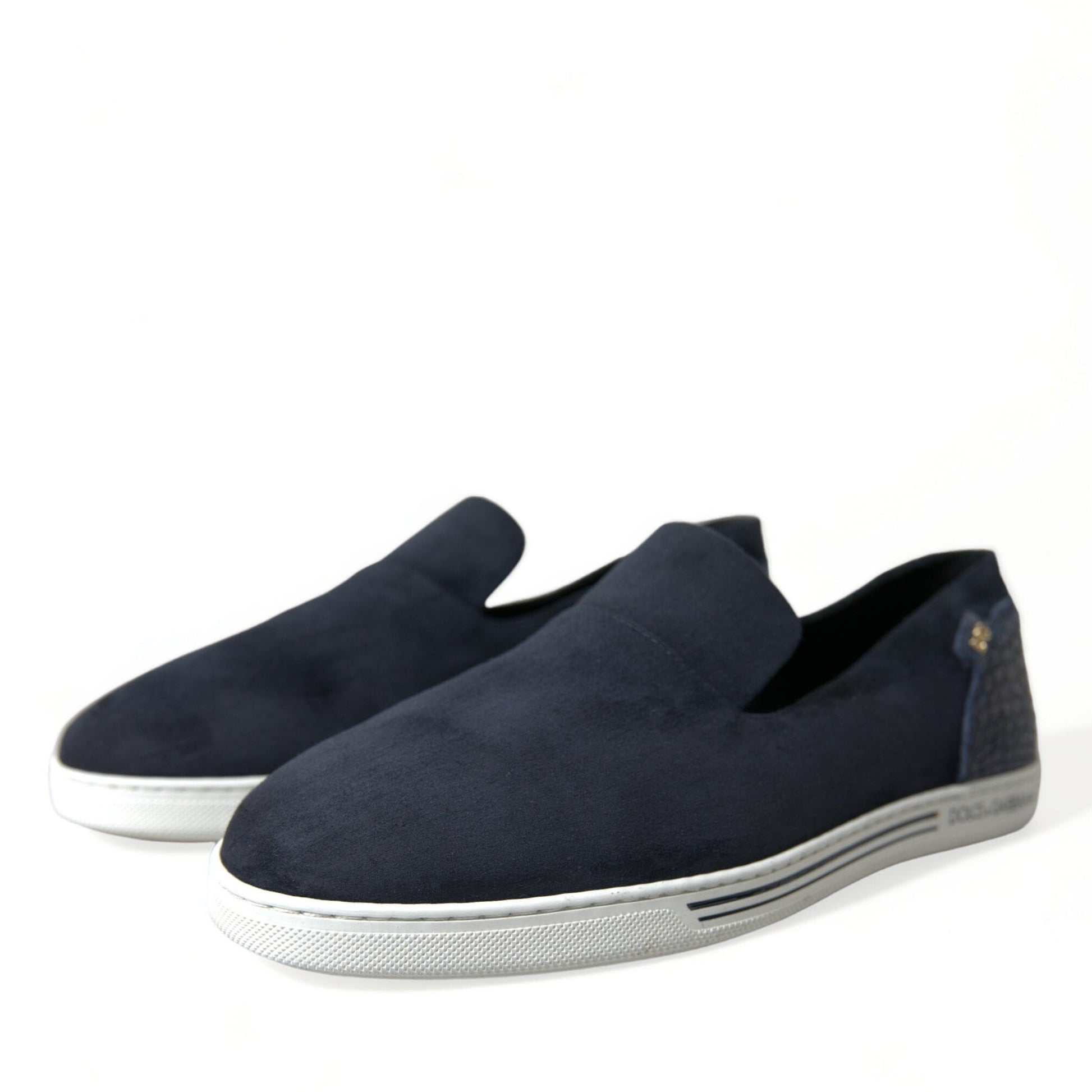 Dolce & Gabbana Blue Suede Caiman Loafers Saint Tropez Shoes