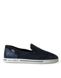 Dolce & Gabbana Blue Suede Caiman Loafers with tassels, stylish Saint Tropez shoes for men, featuring sleek design and premium leather.