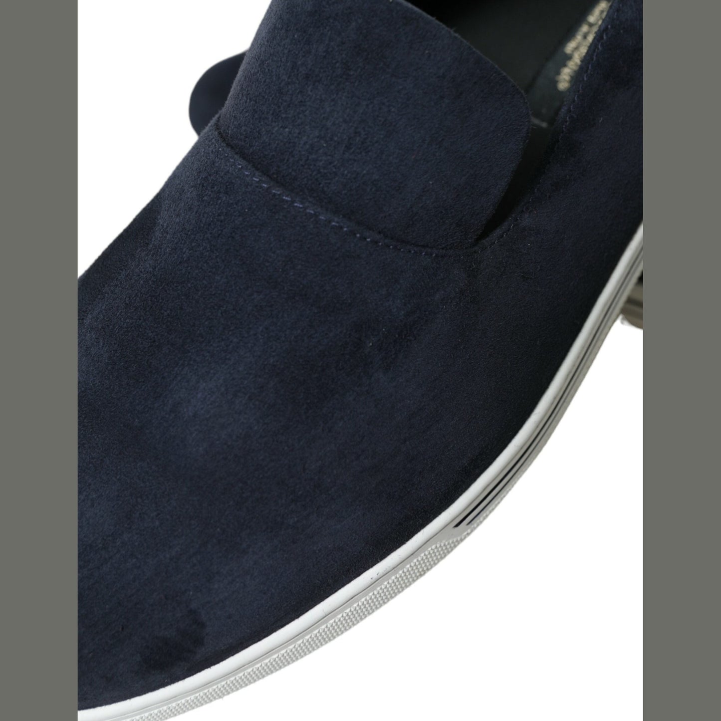 Dolce & Gabbana Blue Suede Caiman Loafers Saint Tropez Shoes