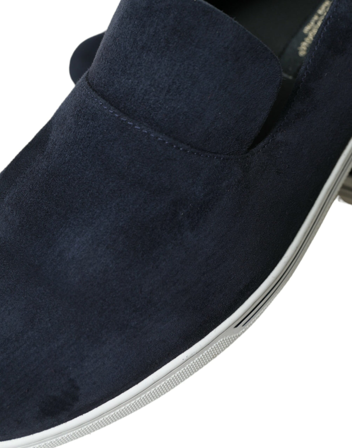 Dolce & Gabbana Blue Suede Caiman Loafers with tassel details, stylish men's Saint Tropez shoes displayed on a neutral background.