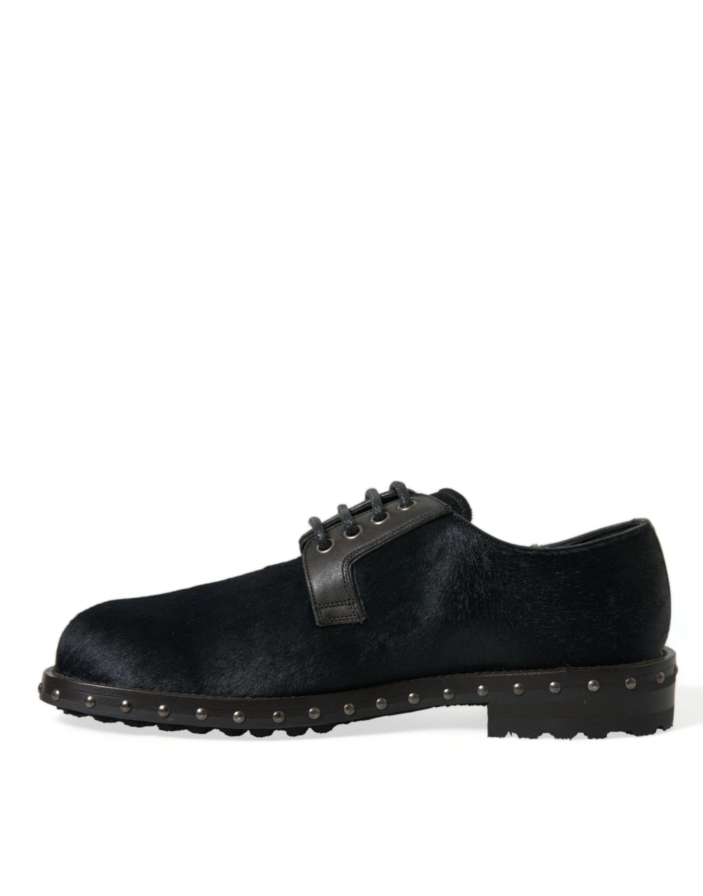 Dolce & Gabbana Black Stable Fur Derby SAN PIETRO Dress Shoes Dolce & Gabbana