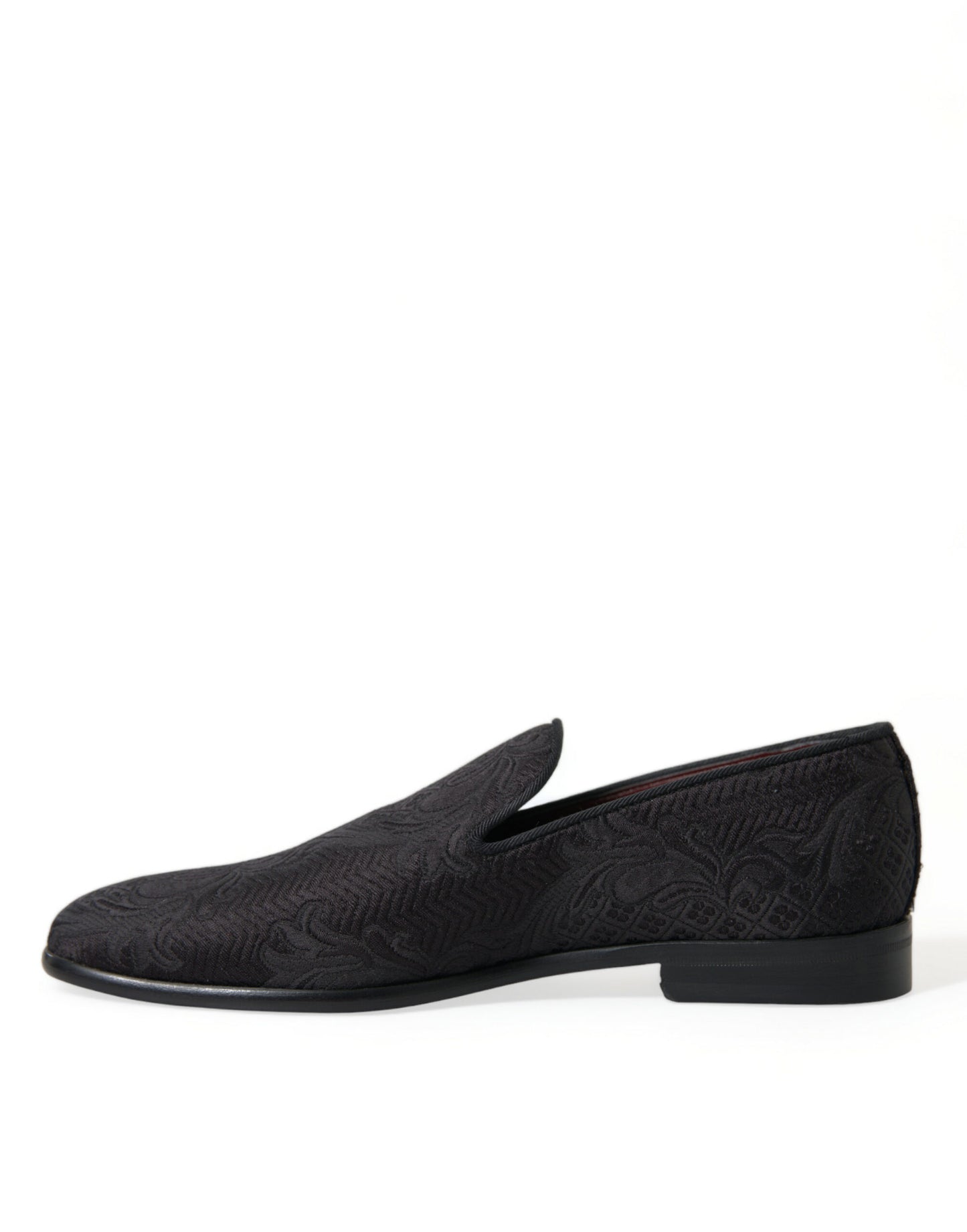 Dolce & Gabbana Black Brocade Men Slip On Loafer Dress Shoes Dolce & Gabbana