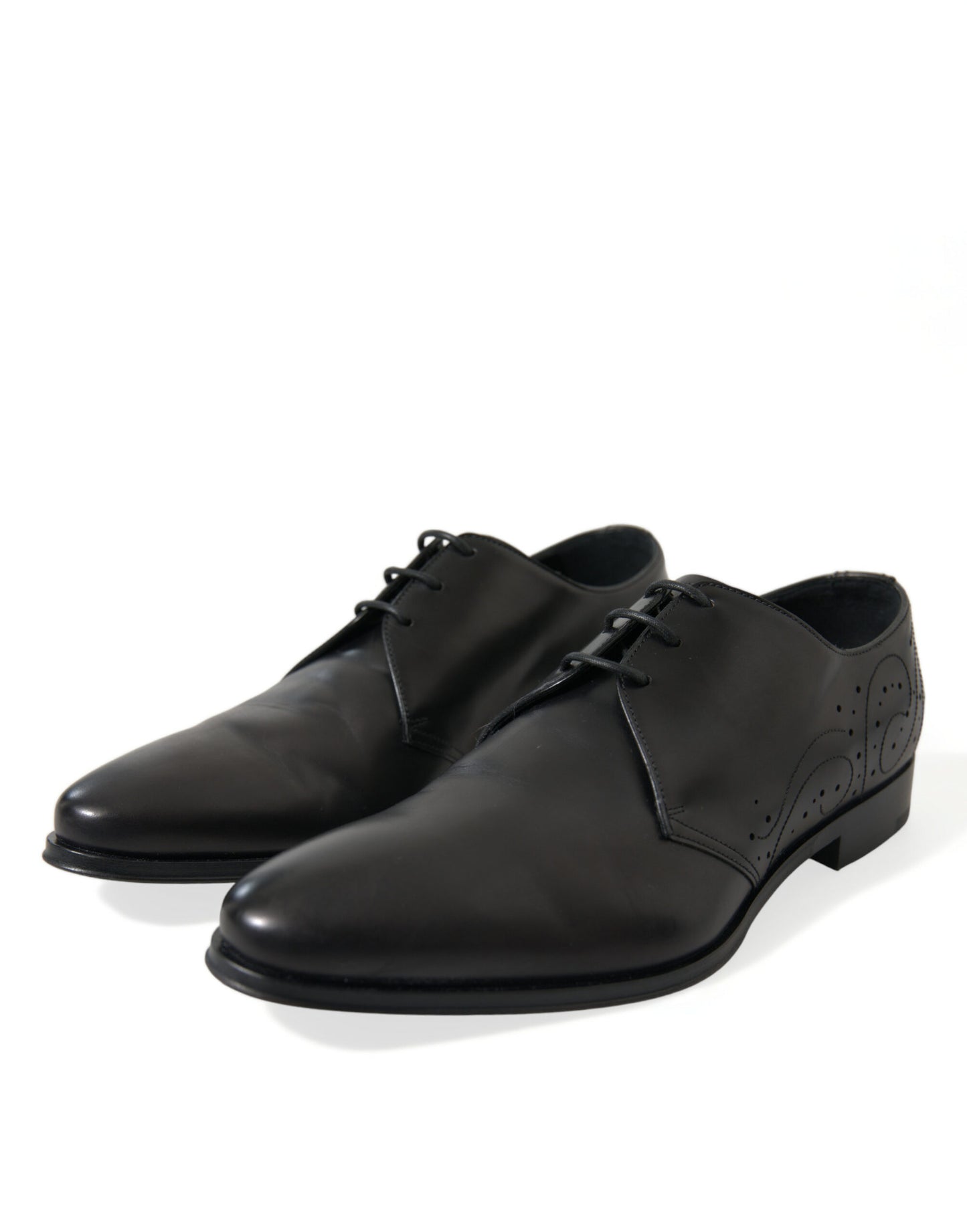Dolce & Gabbana Black Leather Lace Up Formal Derby Dress Shoes Dolce & Gabbana